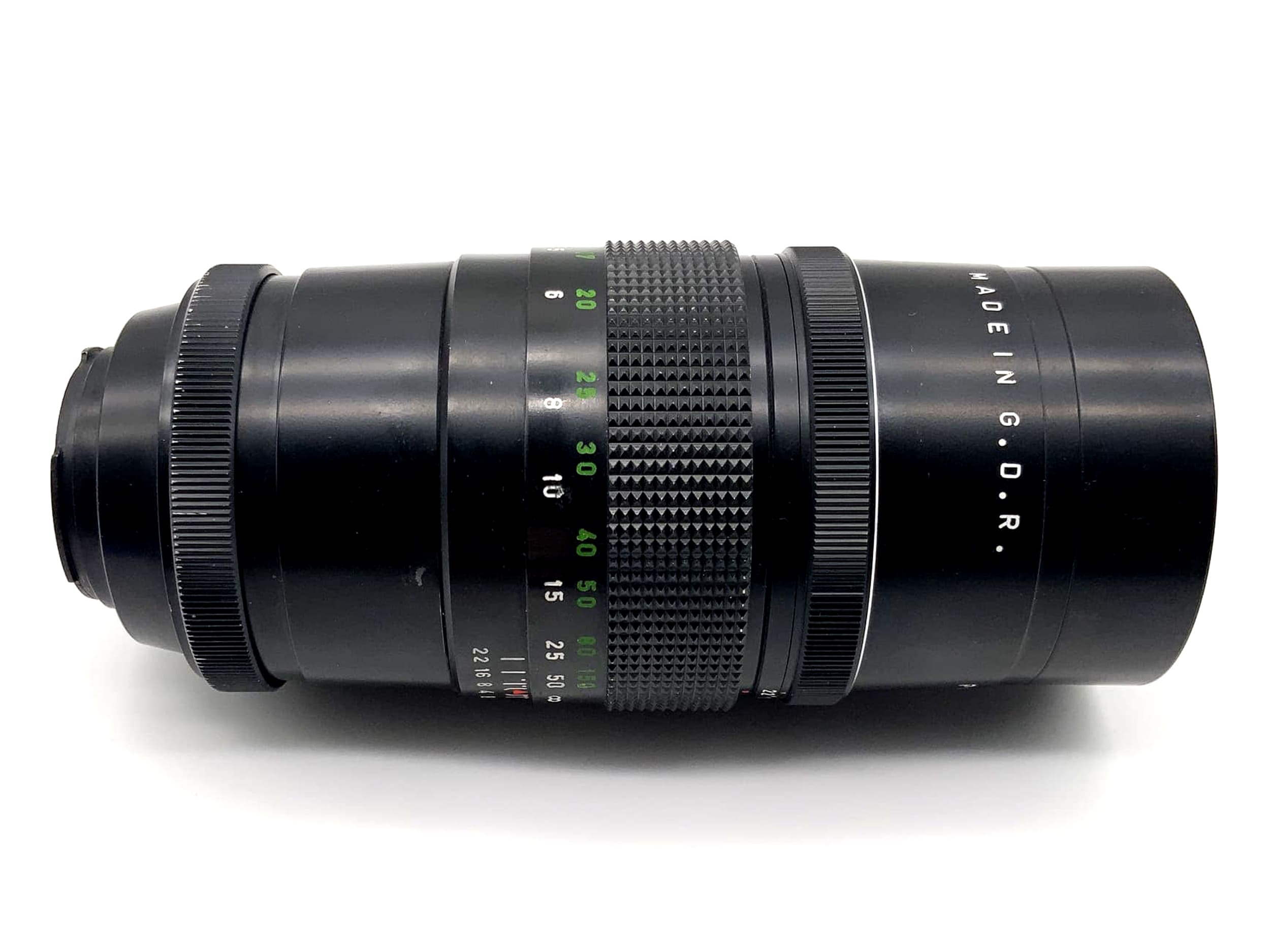 Téléobjectif Pentacon 200 mm f/4, monture Exa 4/200 GDR à 15 lamelles analogiques