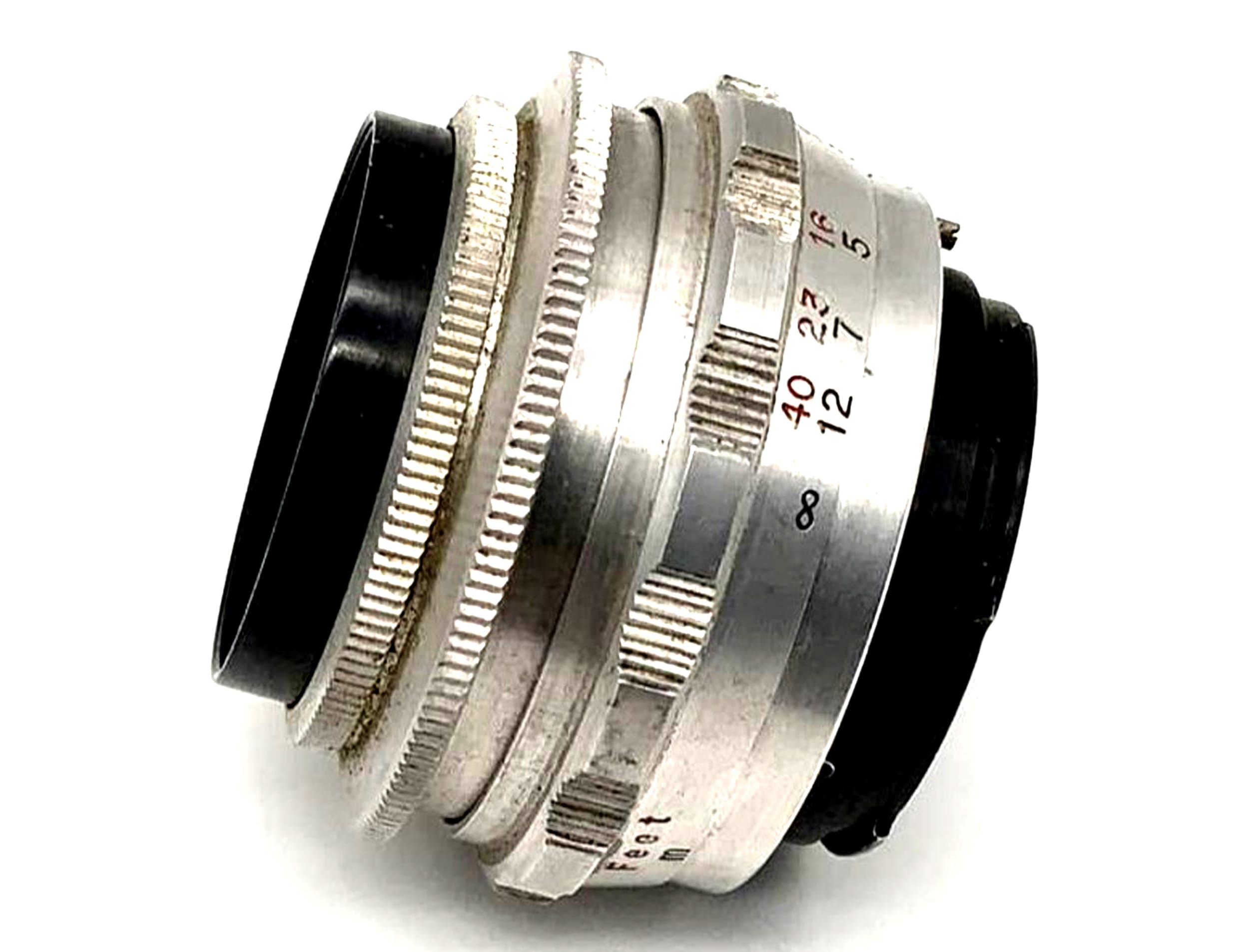 Objectif E. Ludwig Meritar f/2.9 50 mm Red V, monture Exa analogique