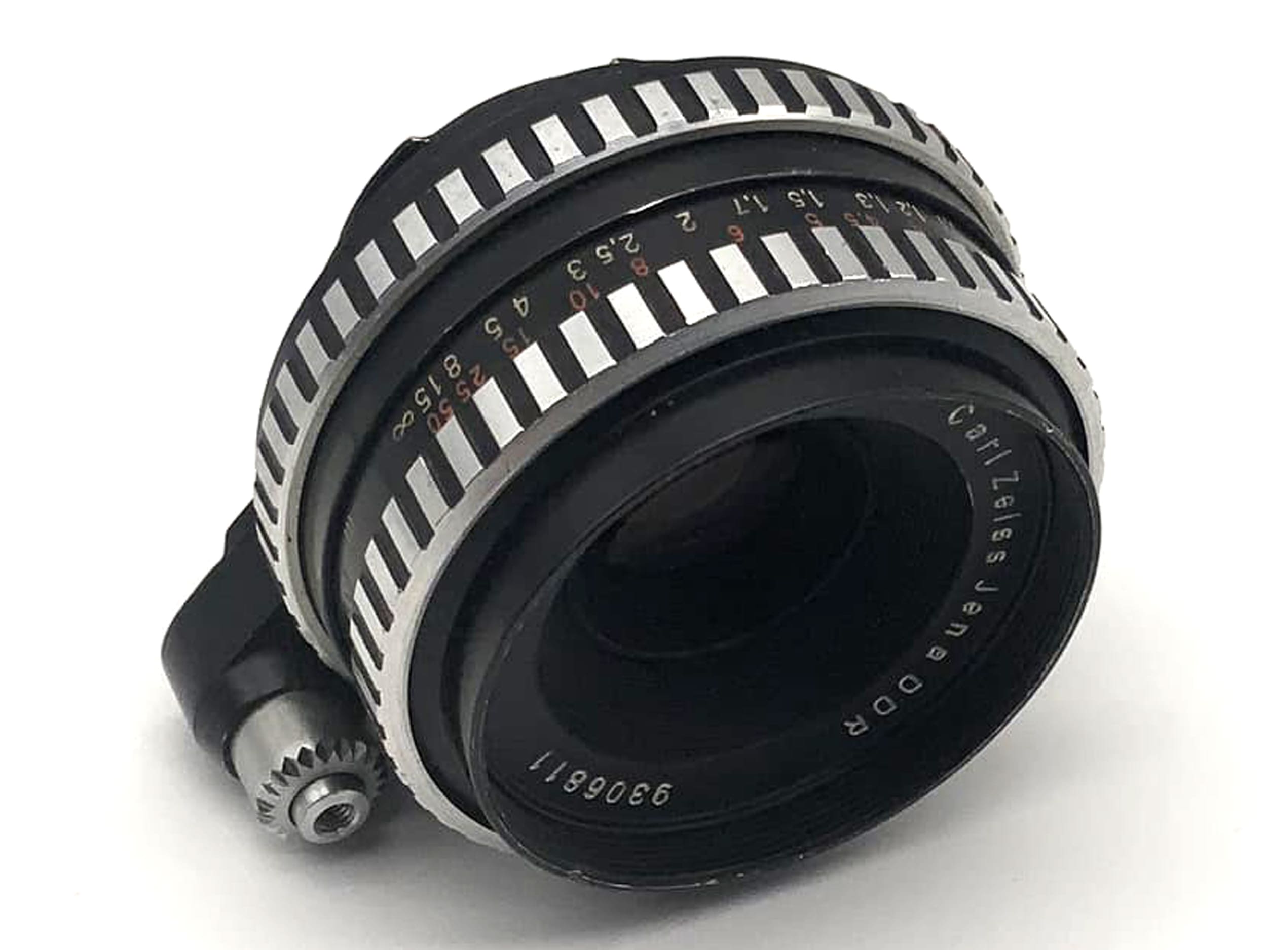 Objectif Carl Zeiss Jena Tessar f/2.8 50 mm, monture Exa analogique, Zebra