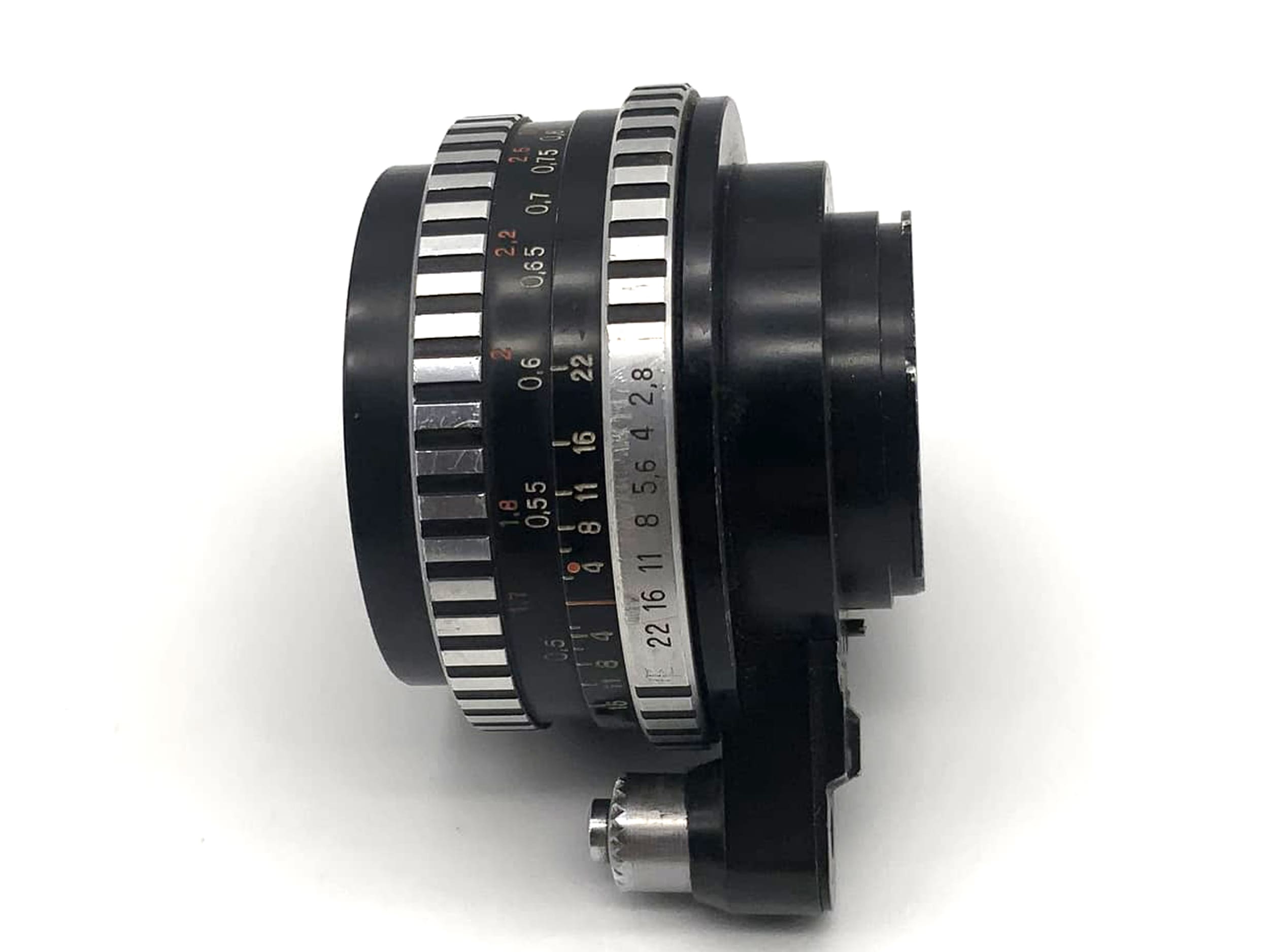 Objectif Carl Zeiss Jena Tessar f/2.8 50 mm, monture Exa analogique, Zebra