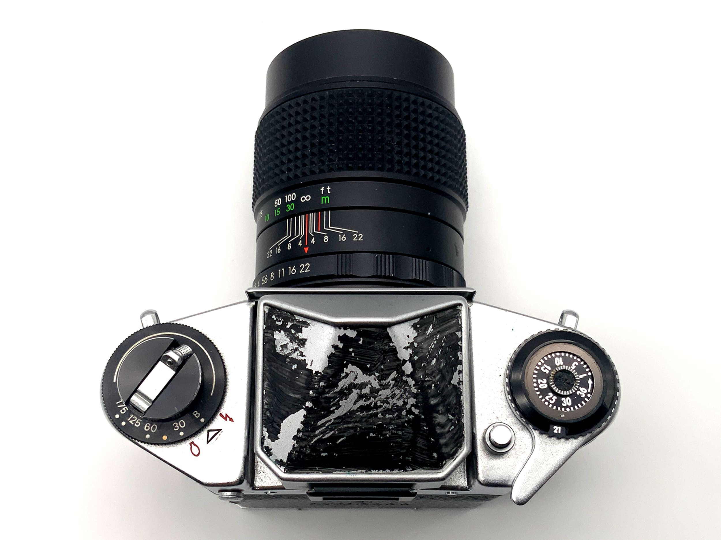 Exakta EXA 1b avec objectif Portst Tele 2.8 135 mm, appareil photo reflex argentique 35 mm