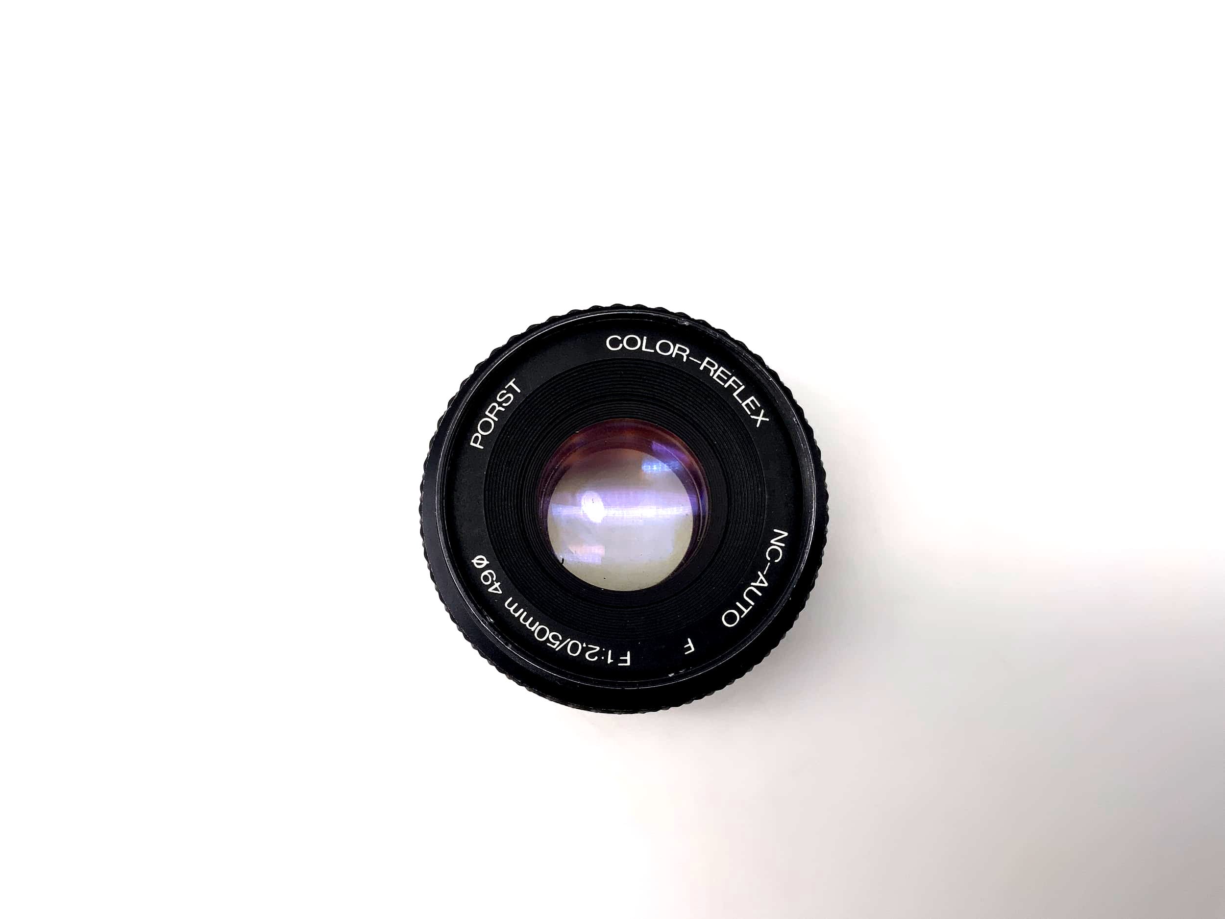 Objectif Porst 50 mm 1:2.0 Color Reflex NC-Auto pour appareil photo (Pentax K)
