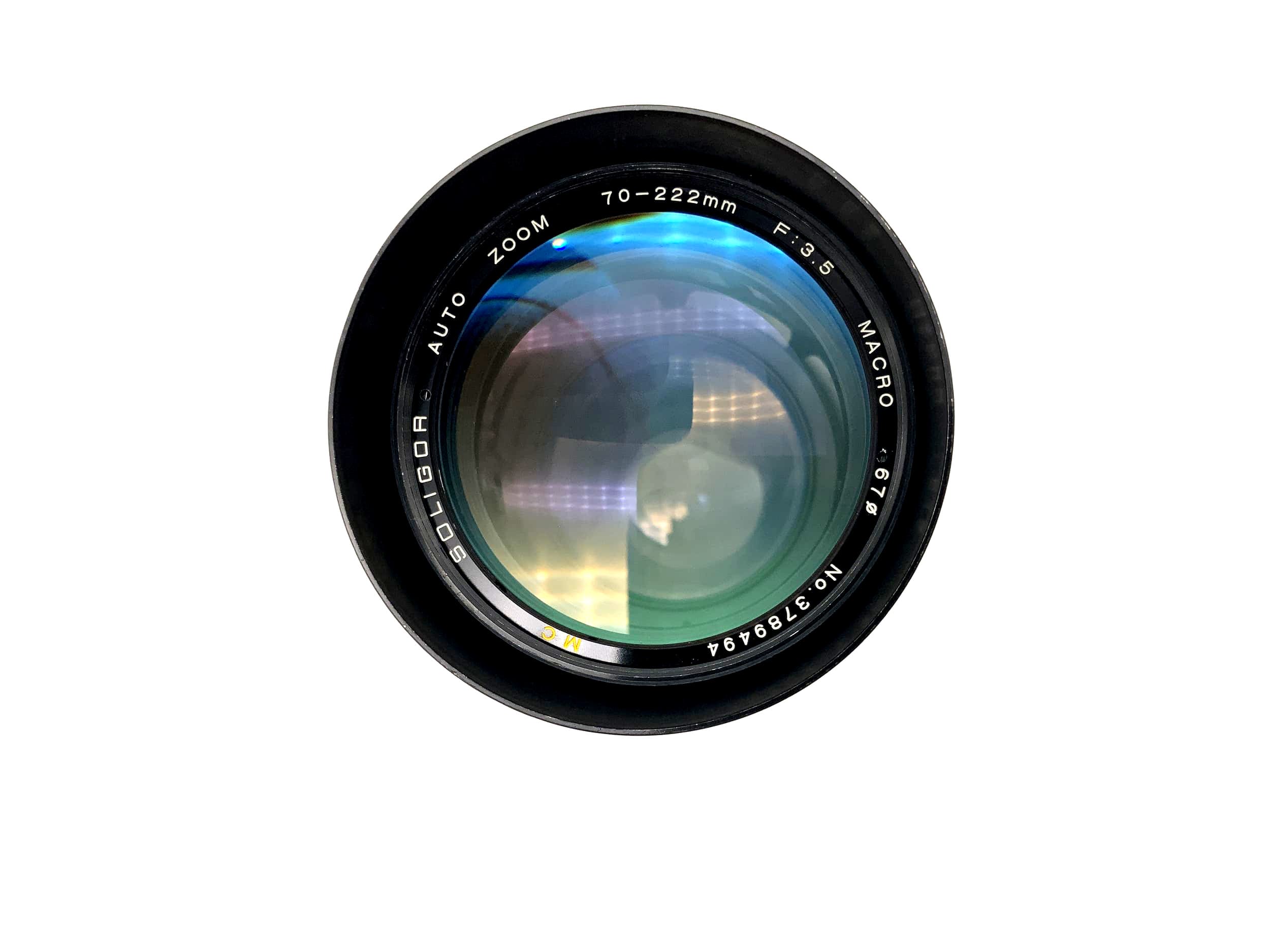 Objectif d'appareil photo Soligor 70-222mm 1:3.5 Macro à zoom automatique (Konica AR)