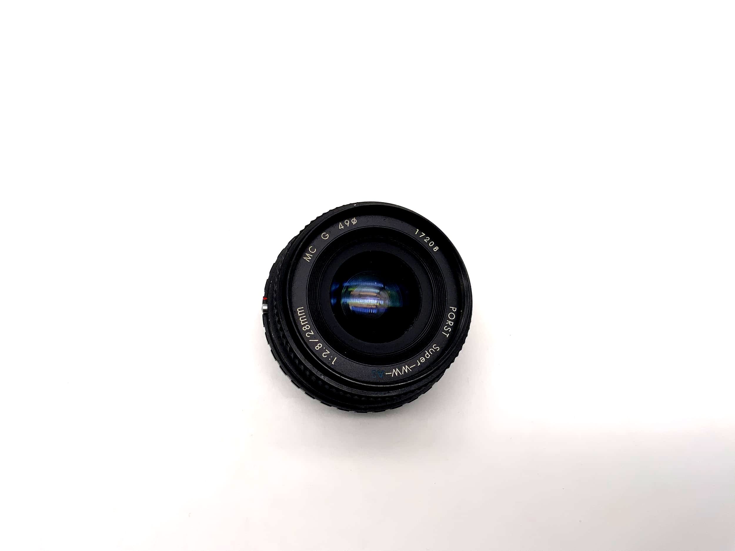 Objectif grand angle Porst 28 mm 1:2.8 multicouche Super WW (Pentax K)