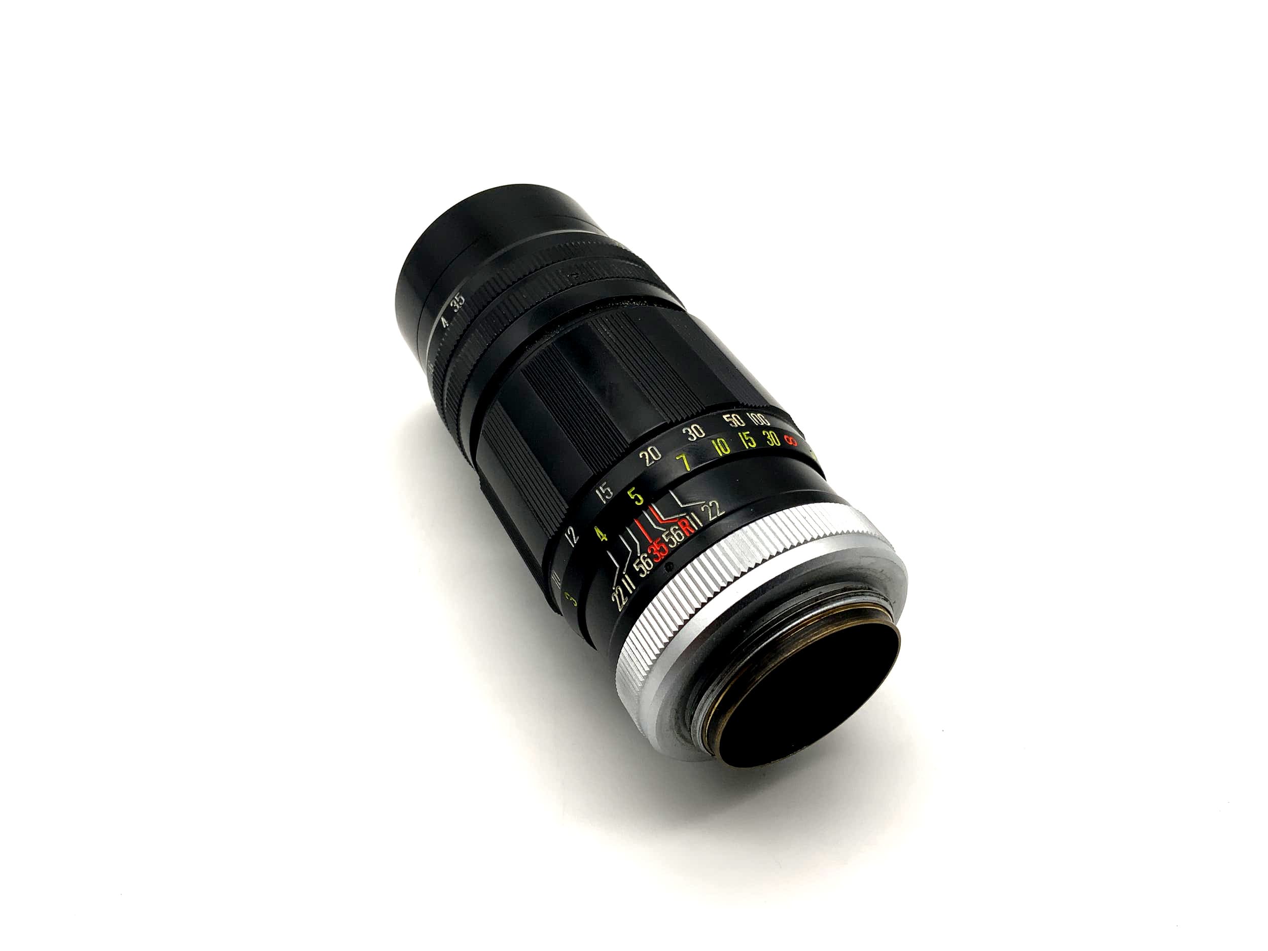 Objectif Komura 135 mm 1:3.5, appareil photo Sankyo Kohki 15 Blades (filetage Leica M39 LTM)