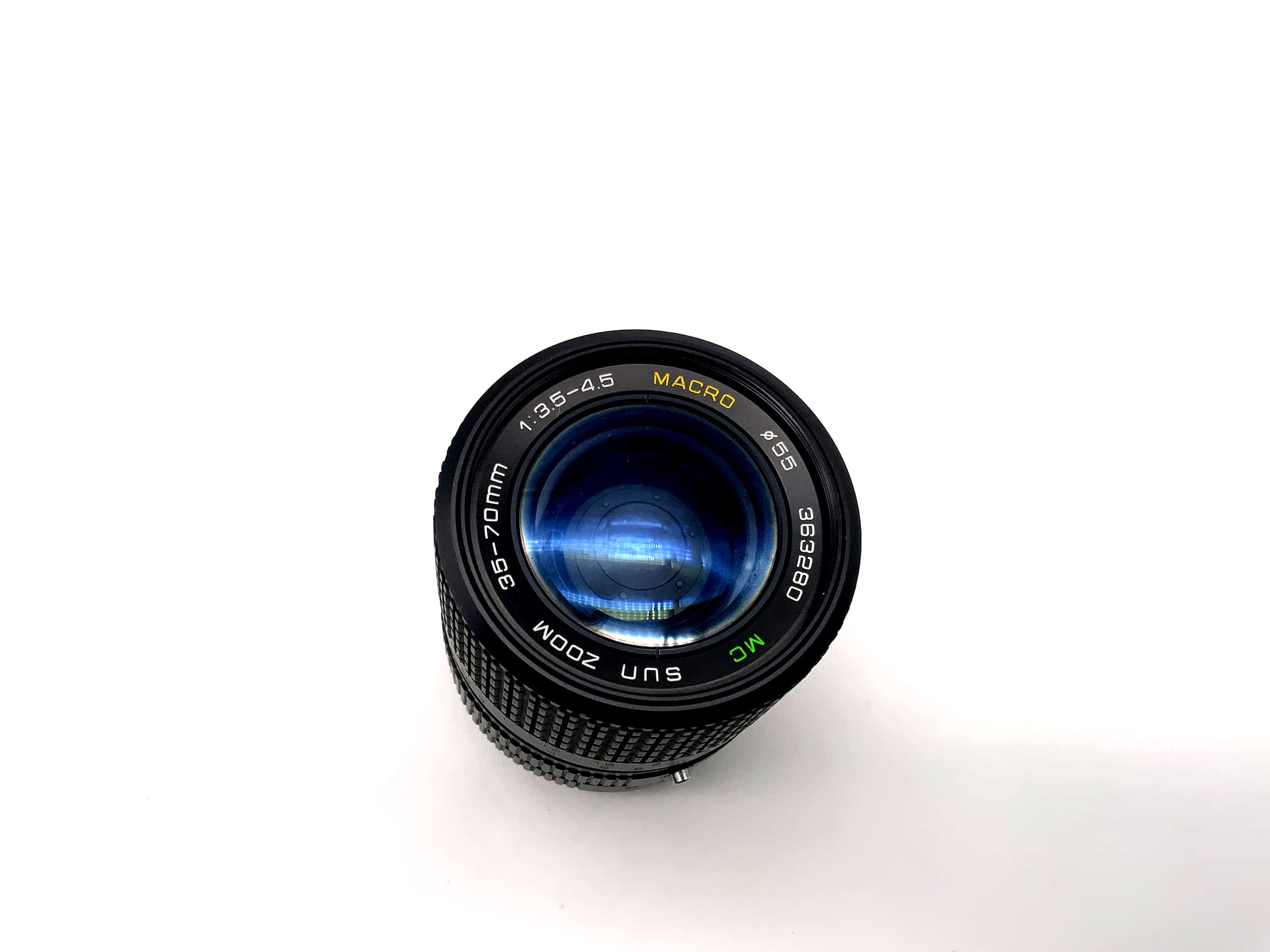 Objectif zoom macro Sun 35-70 mm 1:3.5-4.5 MC pour appareil photo (Yashica/Contax)