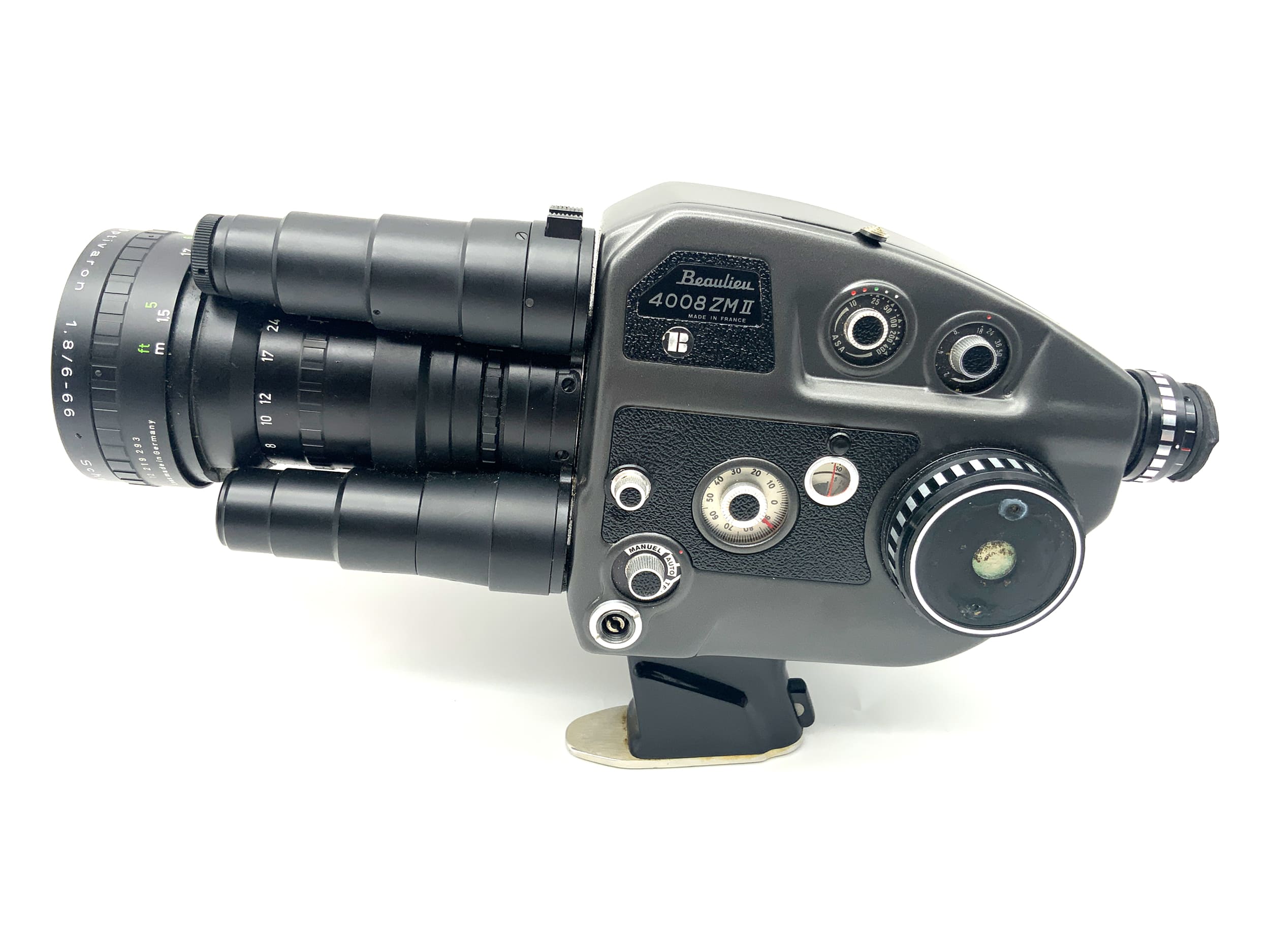 Caméra Beaulieu 4008 ZM II avec Optivaron 1.8/6-66 Super 8 !NON TESTÉE !