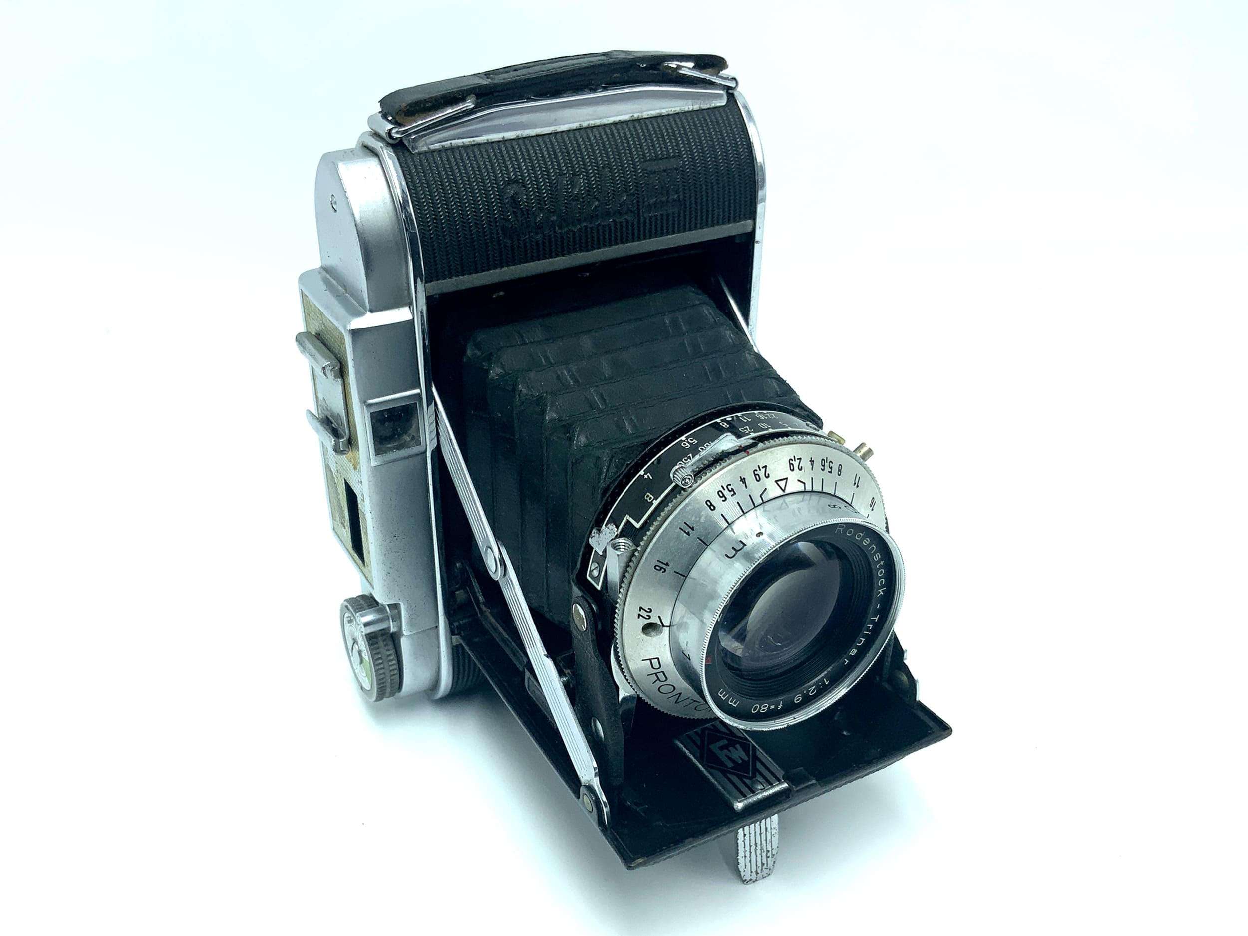 Franka Solida III Klappkamera mit Rodenstock-Trinar 80mm 1:2.9 Pilz im Objektiv!