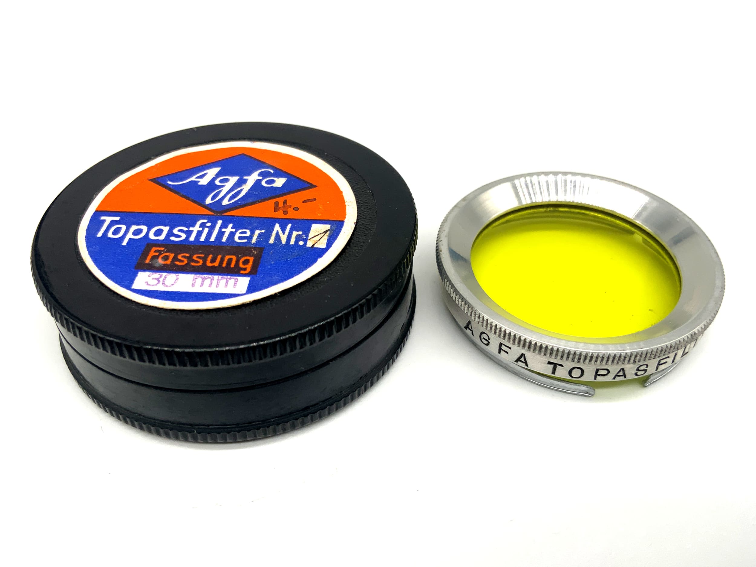 Agfa Farbfilter Topasfilter 1 gelb/yellow Steckfilter Slip On im Etui 30mm
