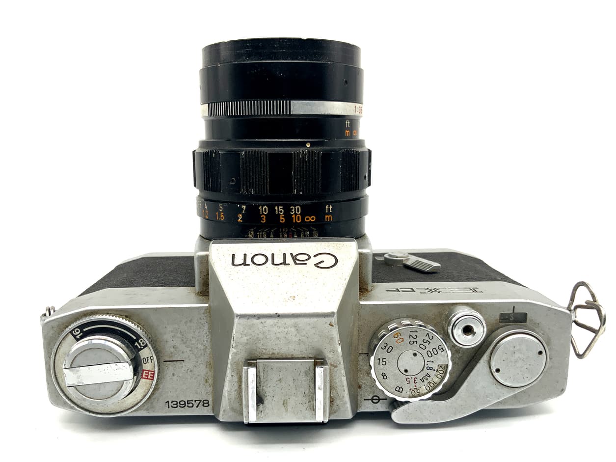 Canon EX EE SLR 35mm Spiegelreflexkamera analog Body Gehäuse (lens 35mm 1:3.5)
