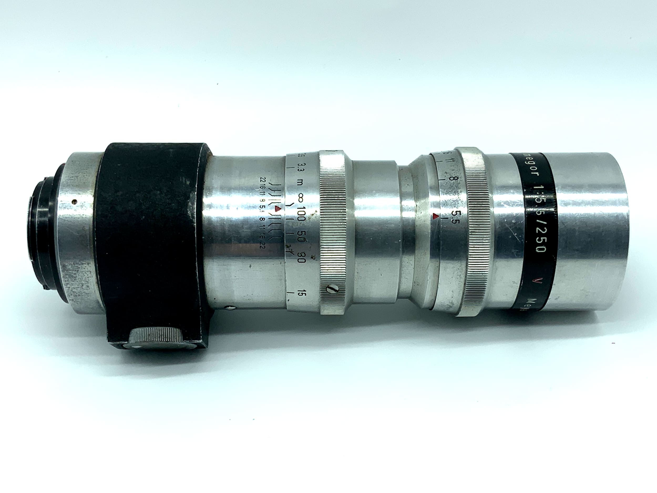 Objectif Meyer Optik Görlitz 250 mm 1:5.5, objectif Telemegor rouge V (Exa)