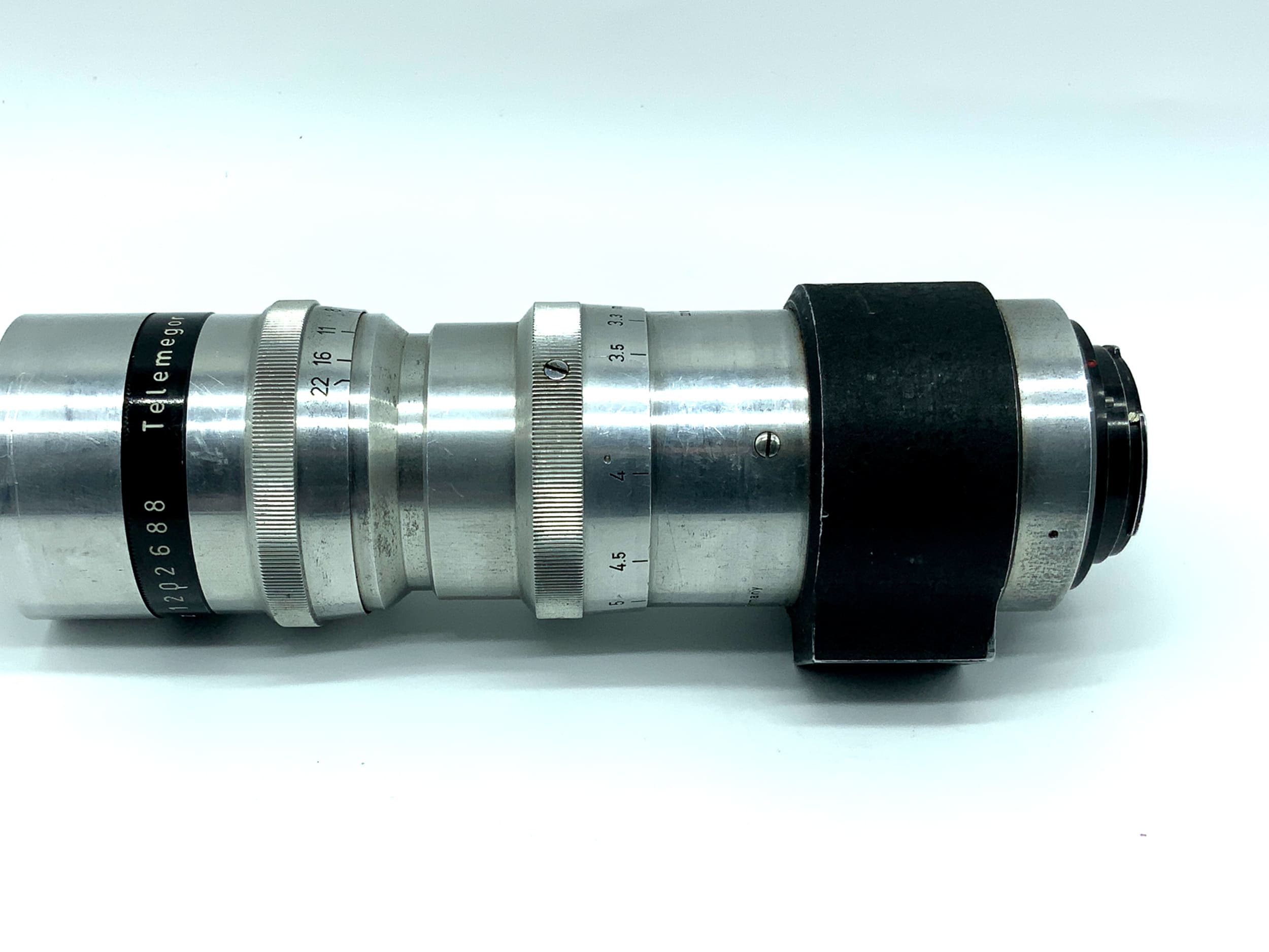 Objectif Meyer Optik Görlitz 250 mm 1:5.5, objectif Telemegor rouge V (Exa)