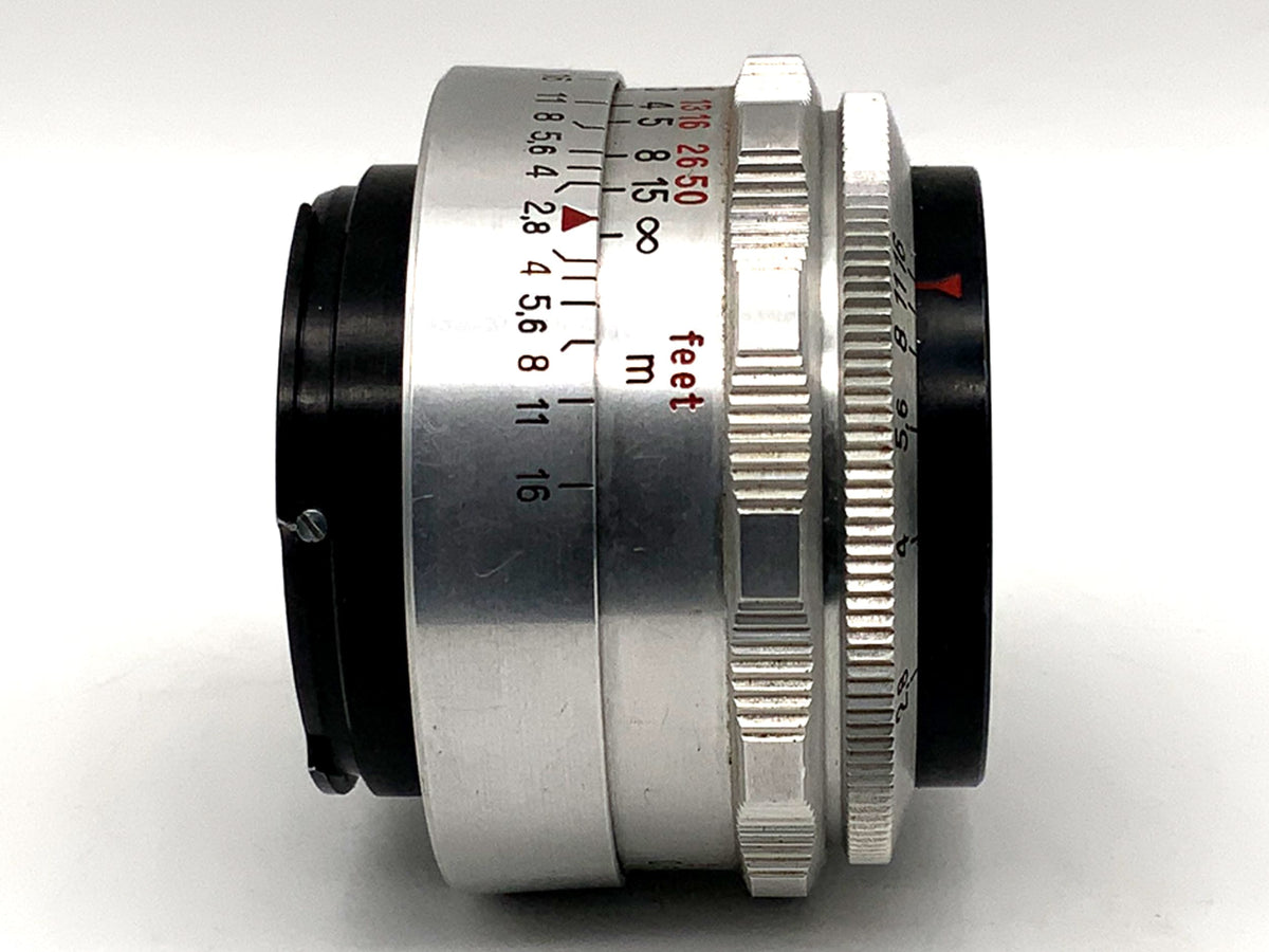 Objectif Carl Zeiss Jena 50mm 1:2.8 Q1 Tessar rouge T 12 Lames (Exa)