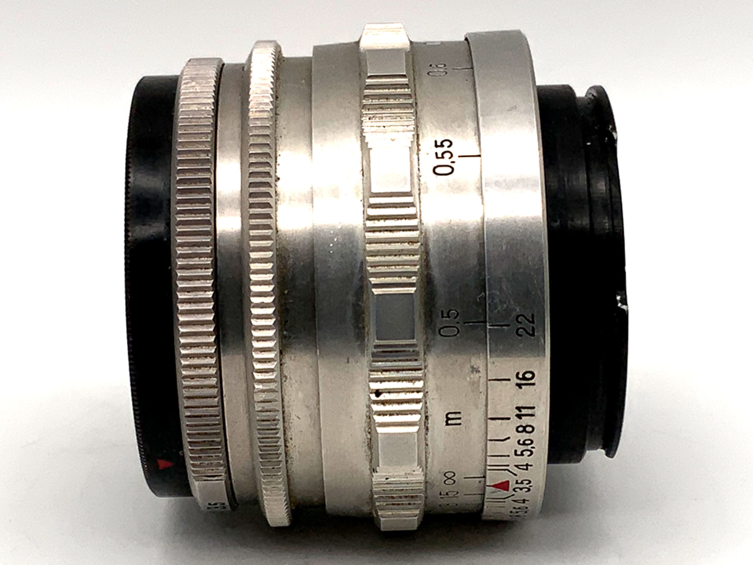 Carl Zeiss Jena 50mm 1:3.5 lens Tessar red T 12 Blades prime lens (Exa)