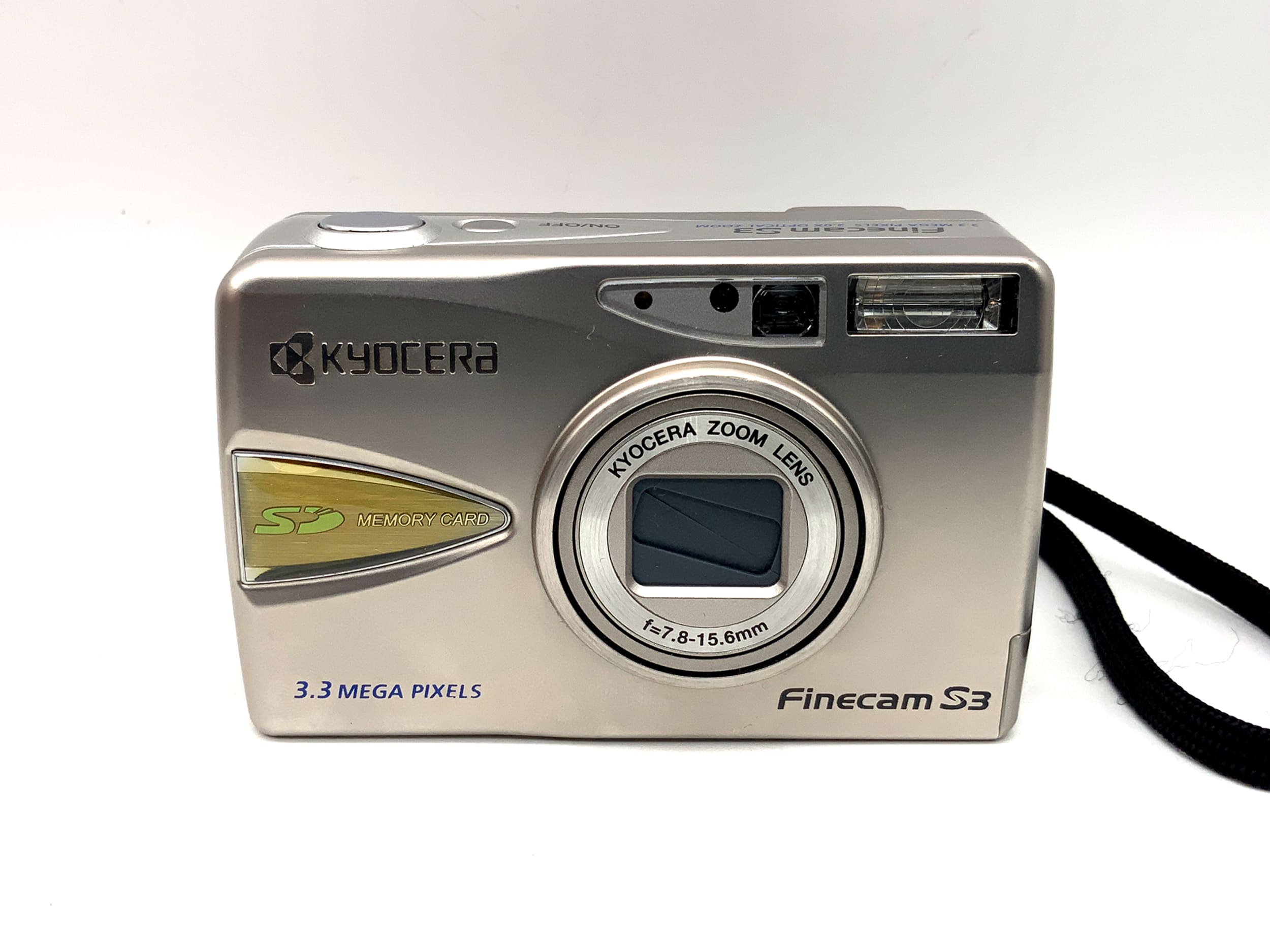 Appareil photo numérique compact Kyocera Finecam S3 avec objectif zoom f=7,8-15,6 mm et emballage d'origine