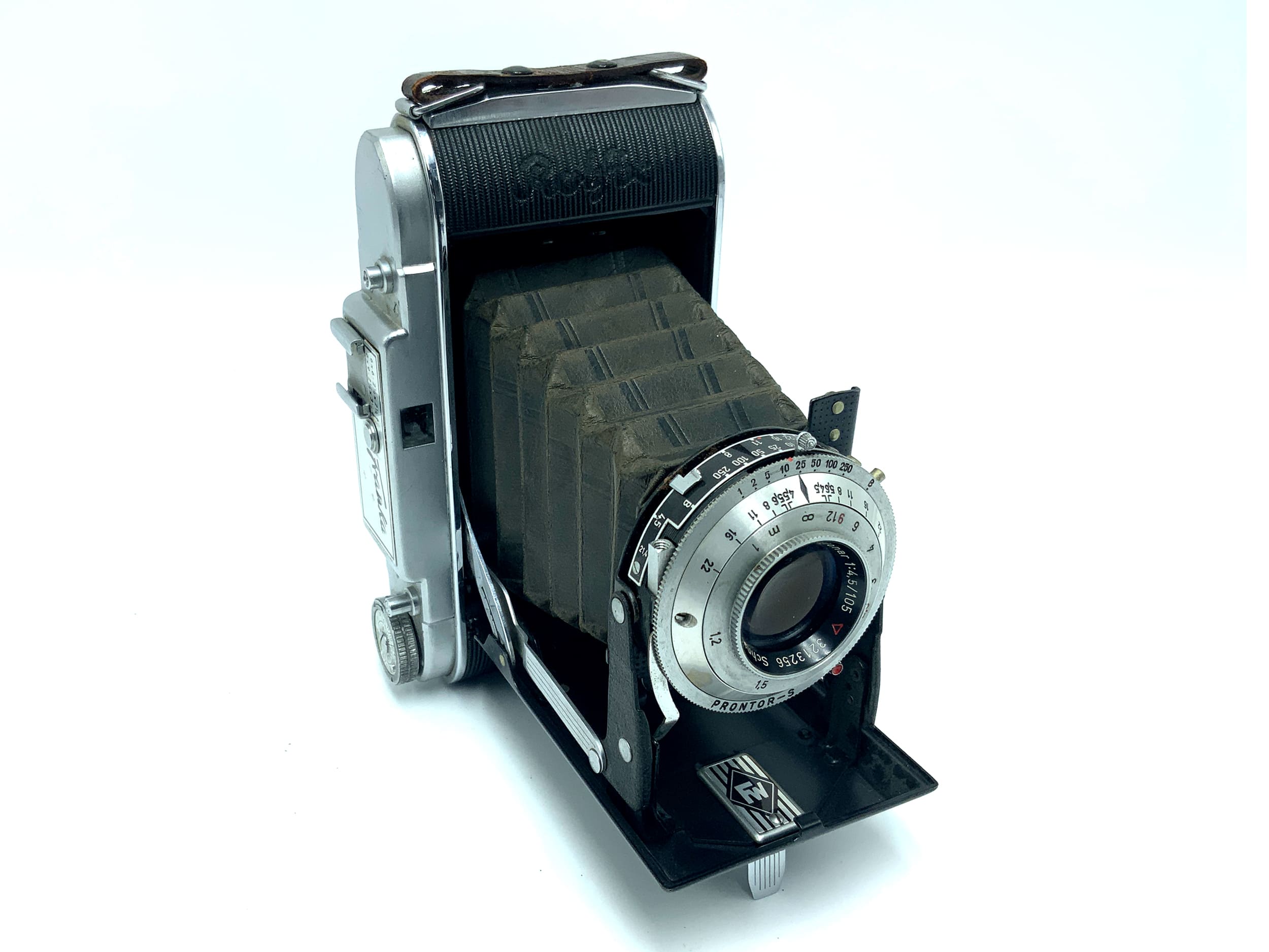 Franka Rolfix Klappkamera mit Schneider-Kreuznach Radionar 105mm 1:4.5