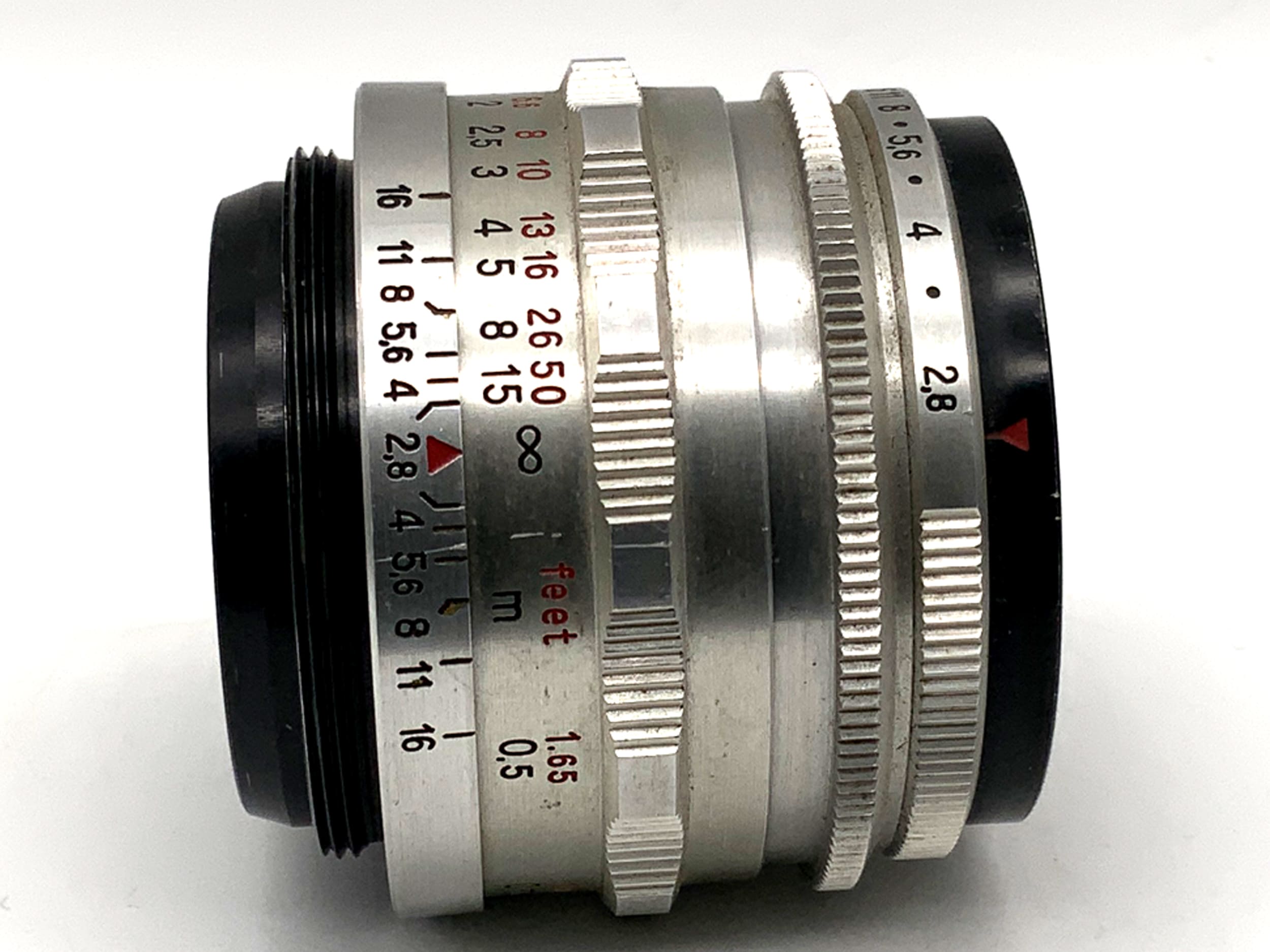 Objectif Carl Zeiss Jena 50 mm 1:2.8 Tessar 12 lames Q1 compact (M42)