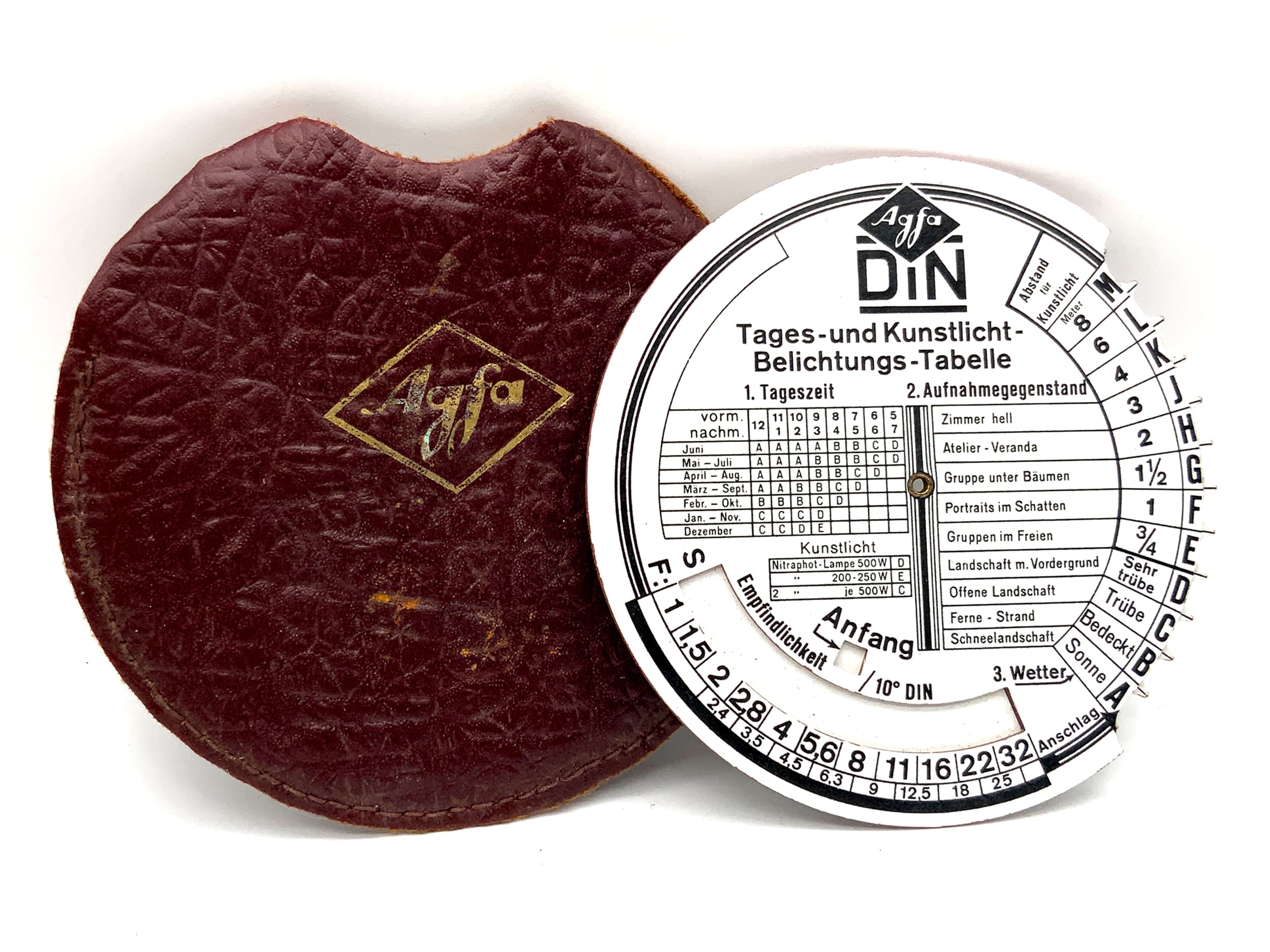 Table d'exposition Agfa, table lumière du jour et lumière artificielle, curseur d'exposition