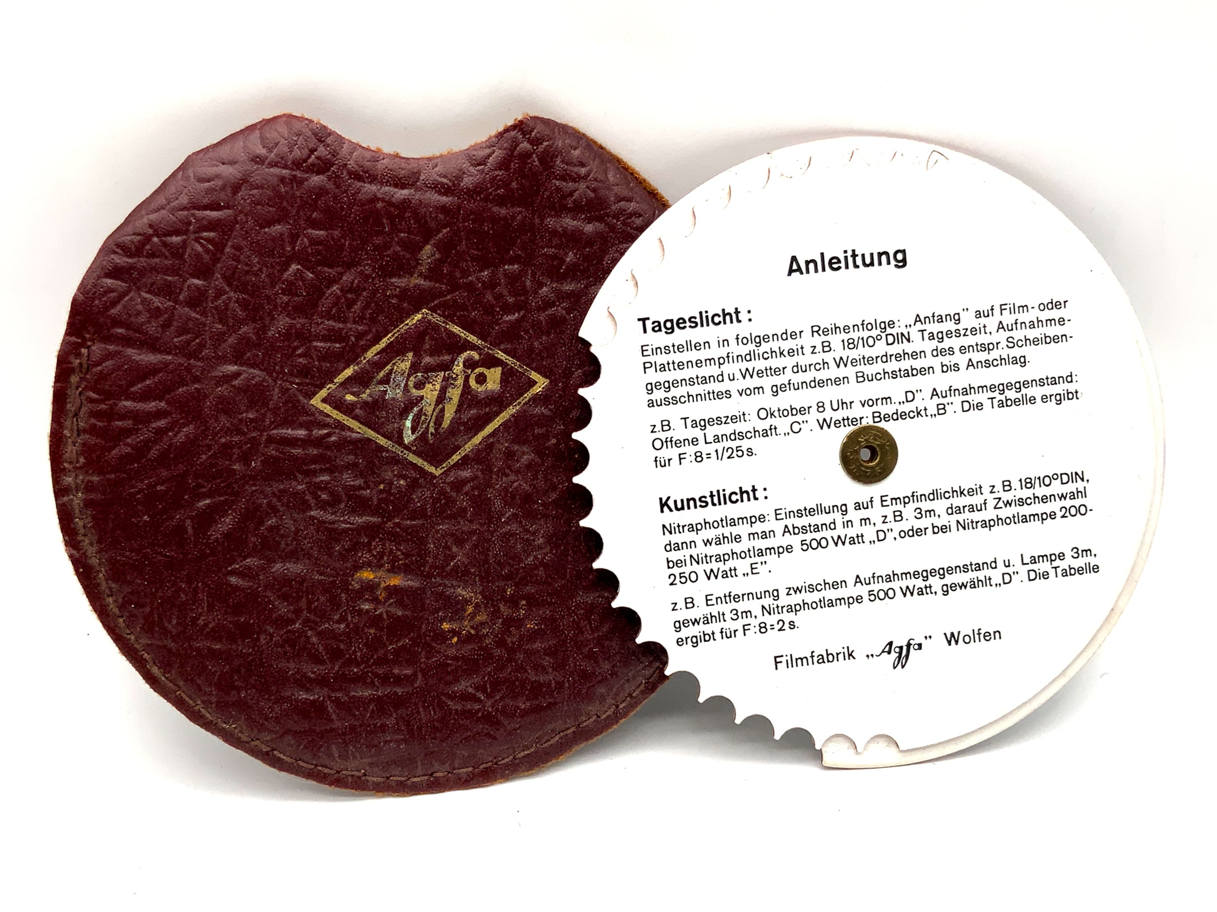 Table d'exposition Agfa, table lumière du jour et lumière artificielle, curseur d'exposition