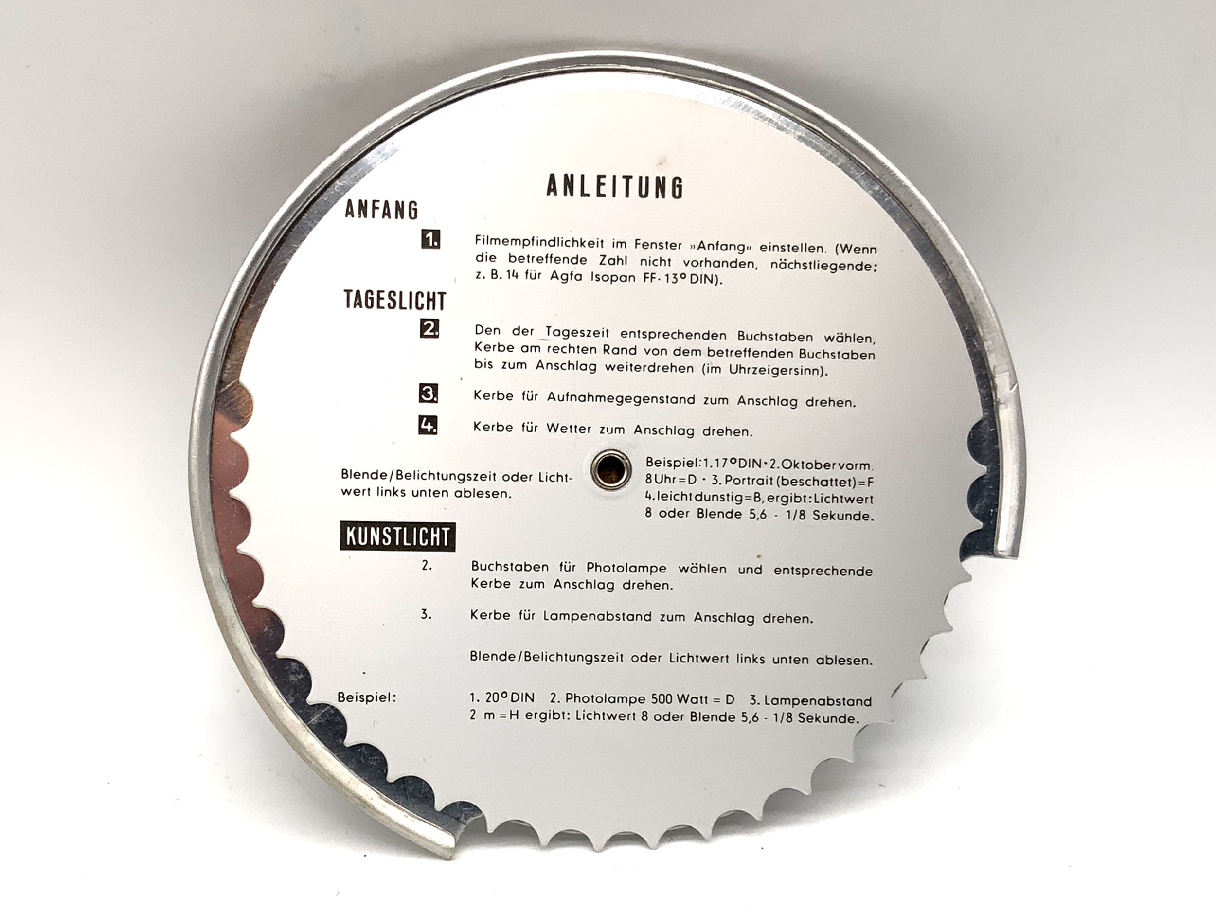 Table d'exposition Agfa, table lumière du jour et lumière artificielle, curseur d'exposition