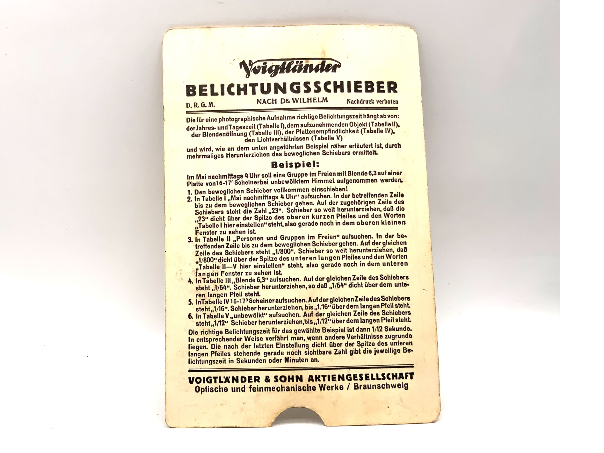 Table d'exposition Agfa, table lumière du jour et lumière artificielle, curseur d'exposition