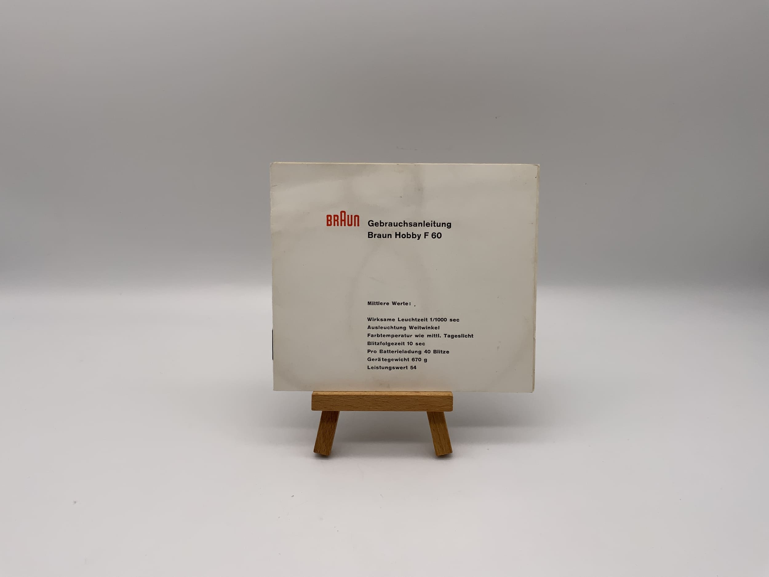 Manuel d'utilisation Braun Hobby F 60 (allemand)
