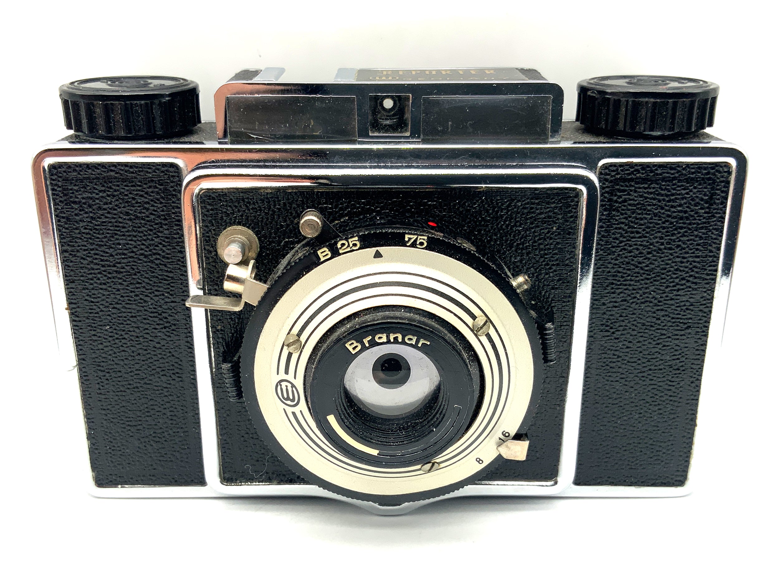 Welta Reporter viewfinder camera with Branar 75mm medium format camera, analog camera