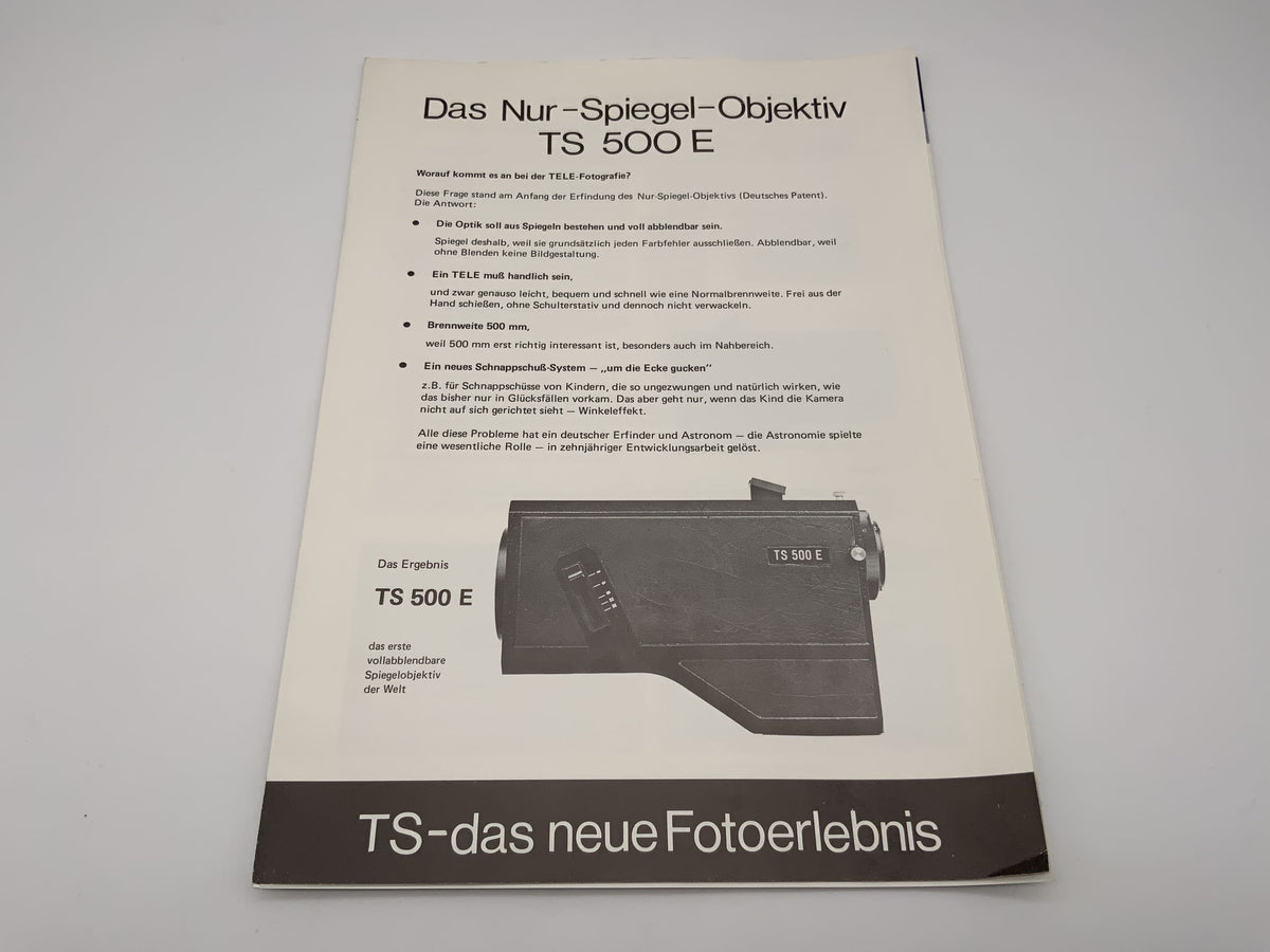 Manuel d'utilisation de l'objectif à miroir TS 500 E (allemand)