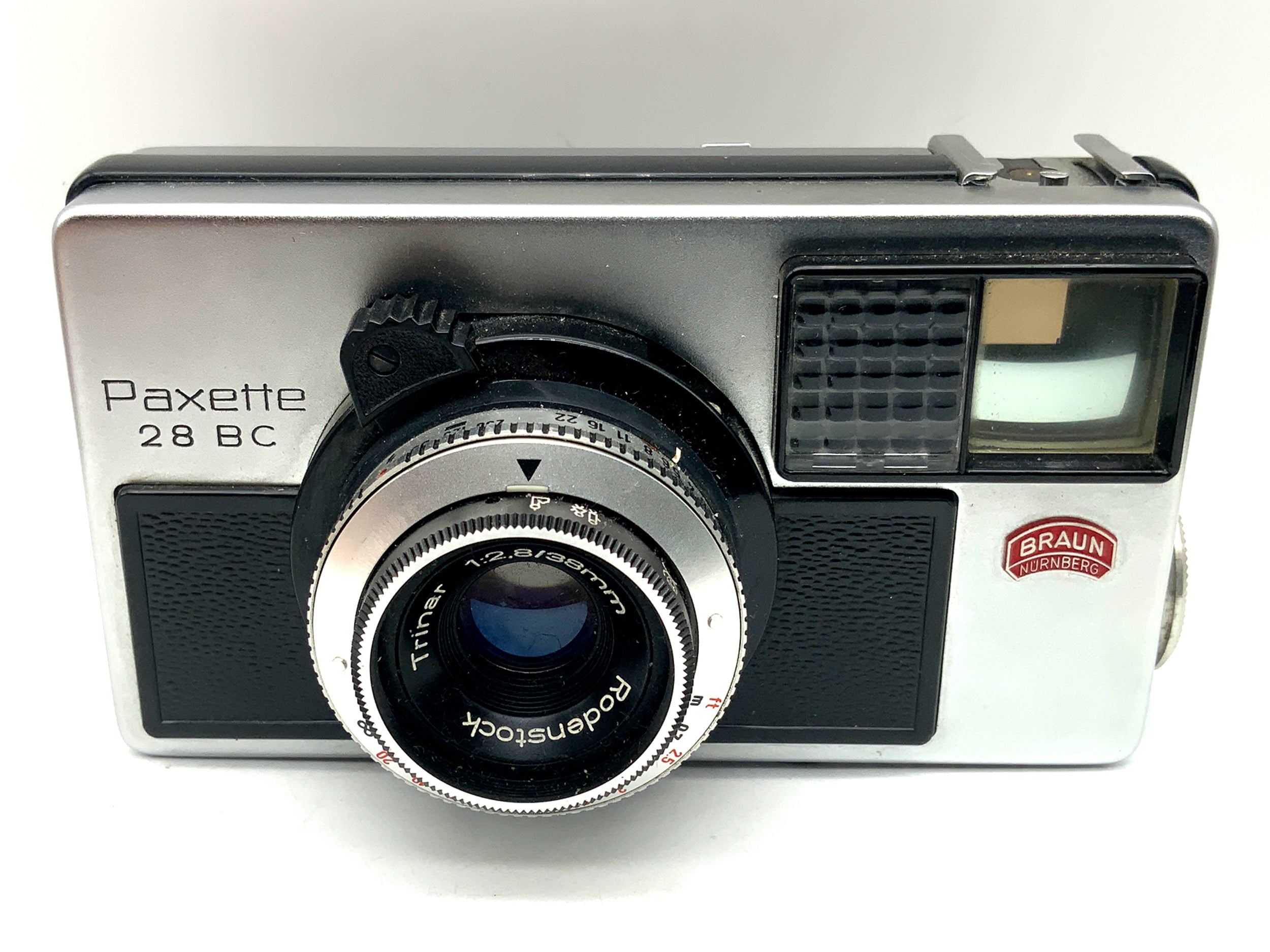 Braun Paxette 28BC viewfinder camera with Trinar 1:2.8/38mm Compur lens! Light meter defective!