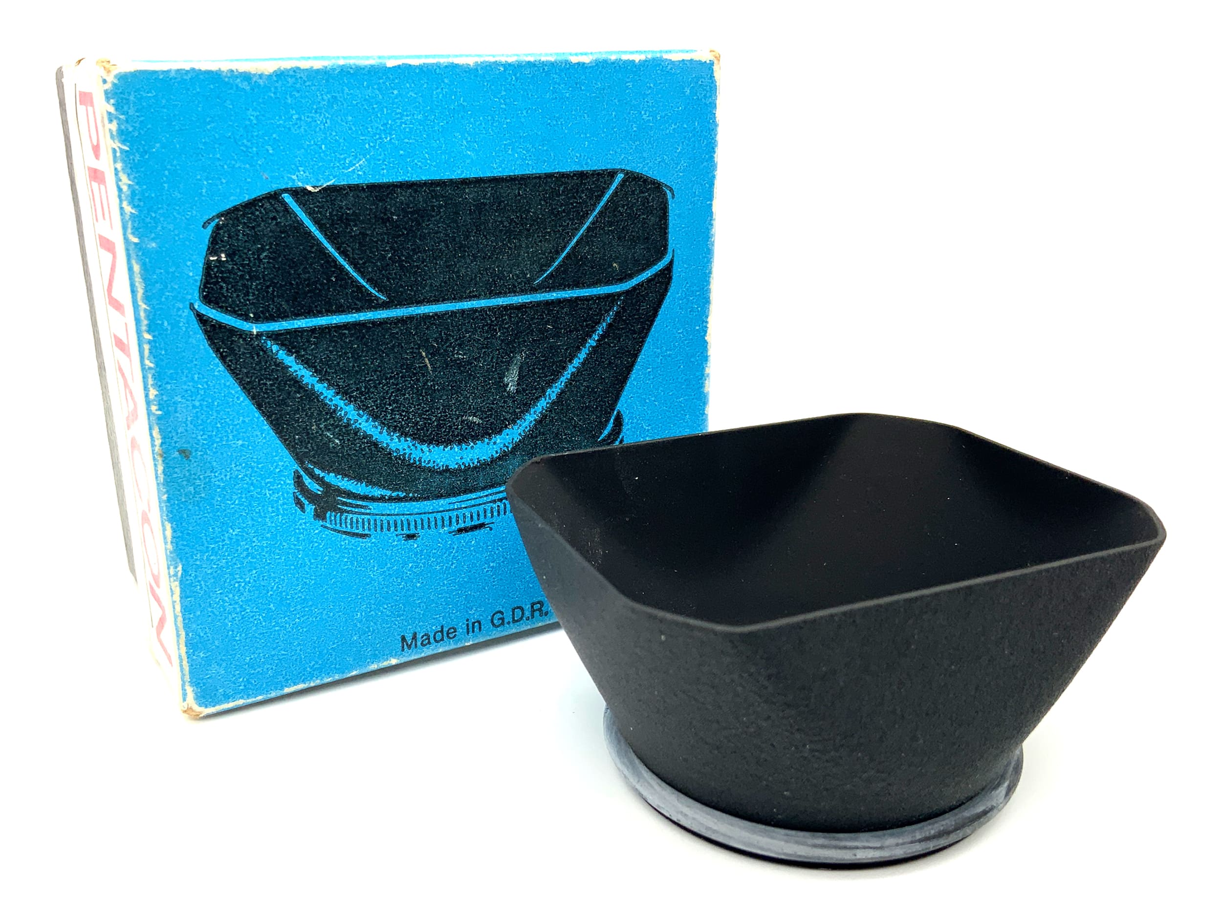 Pentacon 49mm metal lens hood for Flektogon M49 in original packaging.