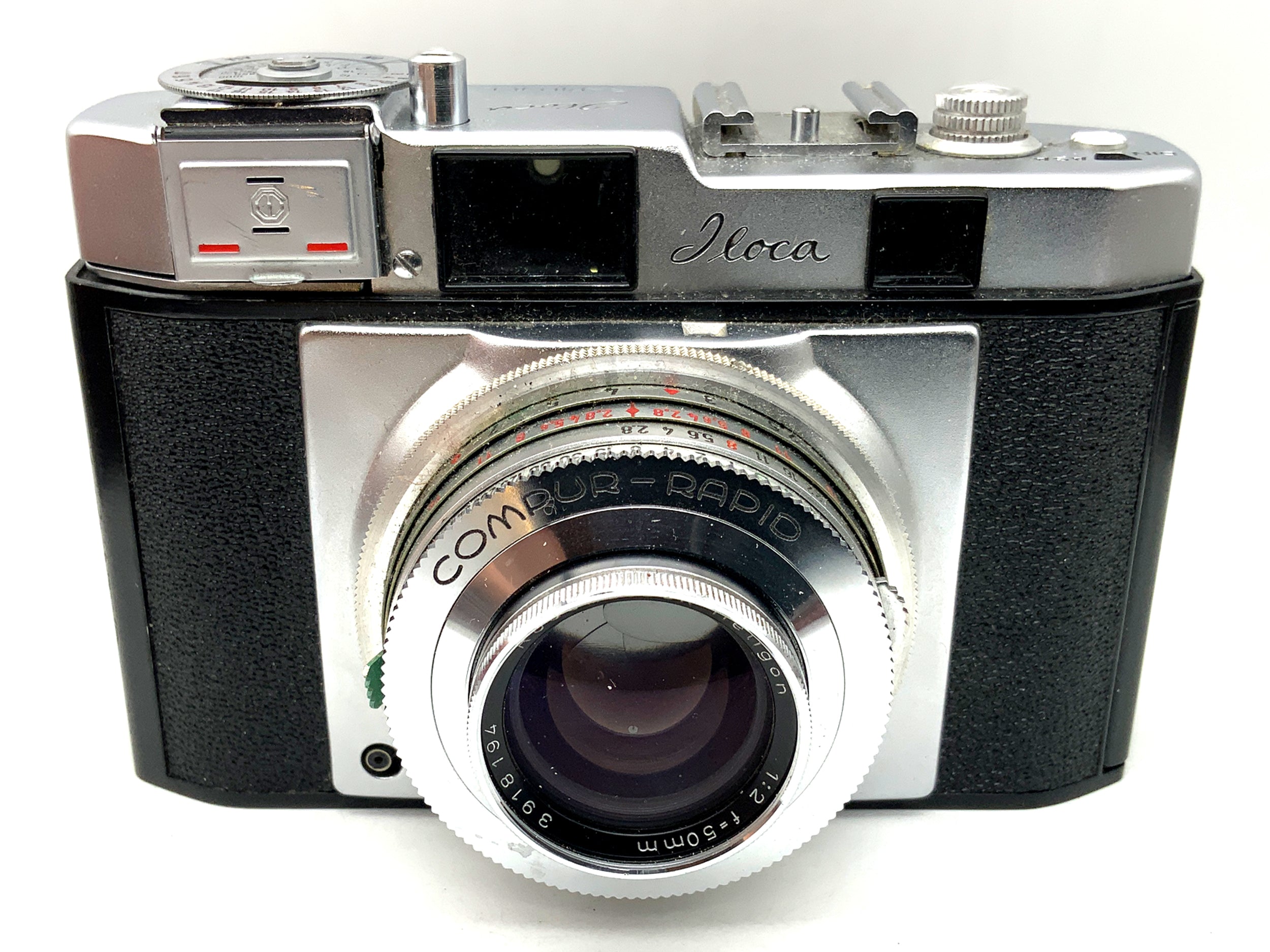 Iloca Rapid II L viewfinder camera with Heligon 1:2 f=50mm Compur Rapid analog camera