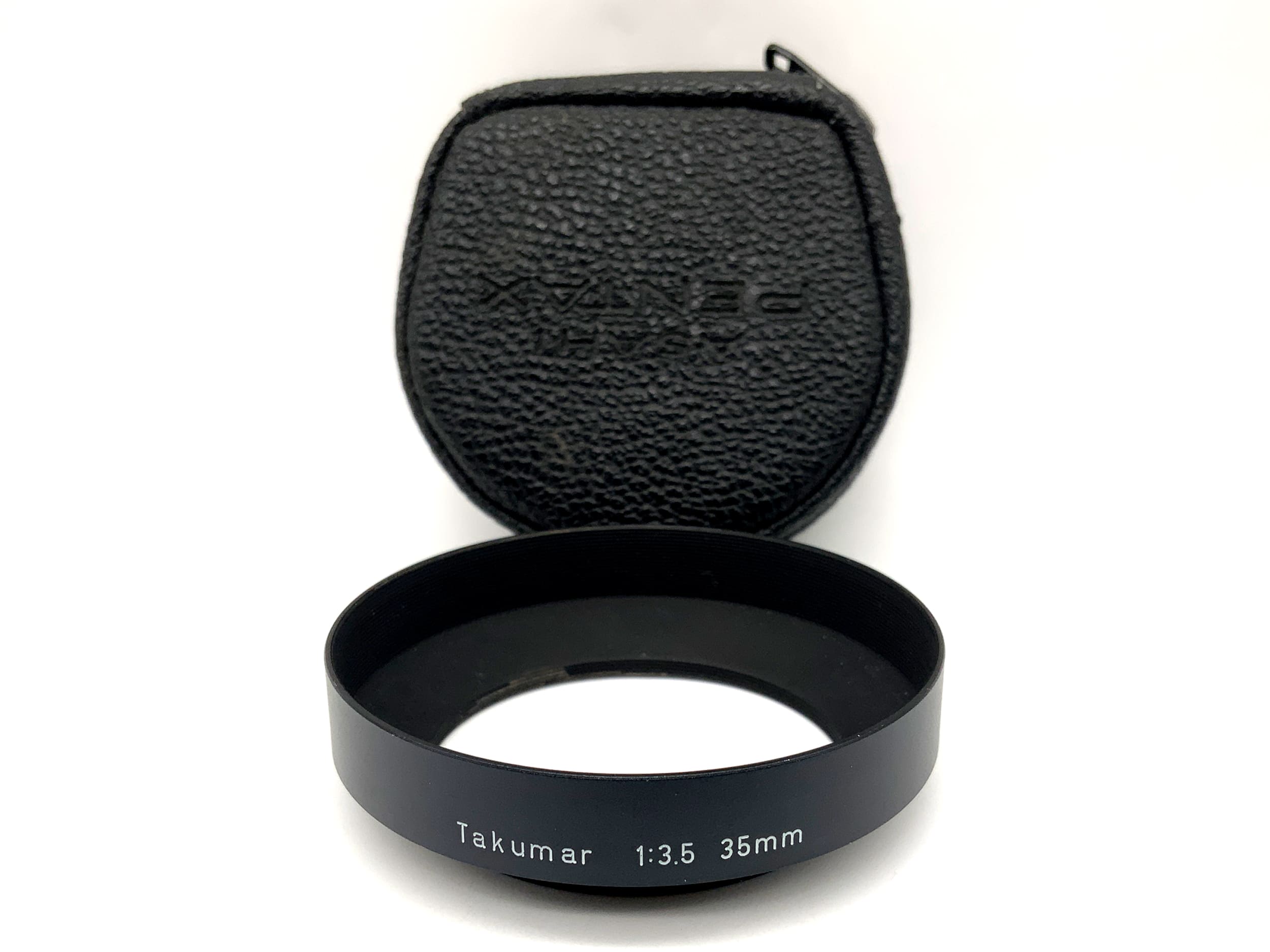 Asahi Pentax Takumar 1:3.5 35mm lens hood with bag.