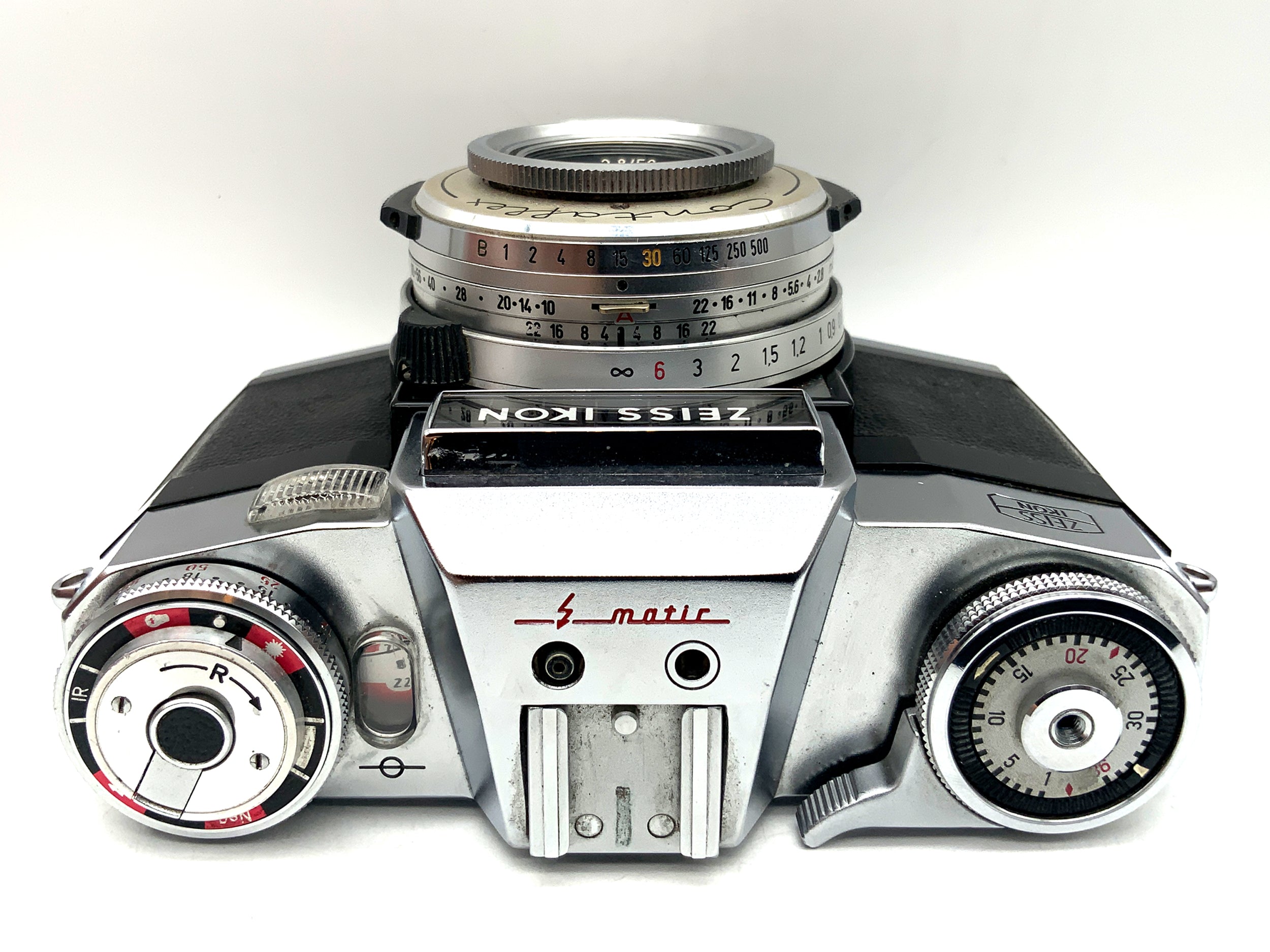Appareil photo reflex Zeiss Ikon Contaflex Super B avec objectif Tessar 2.8/50 Synchro Compur X 35 mm analogique