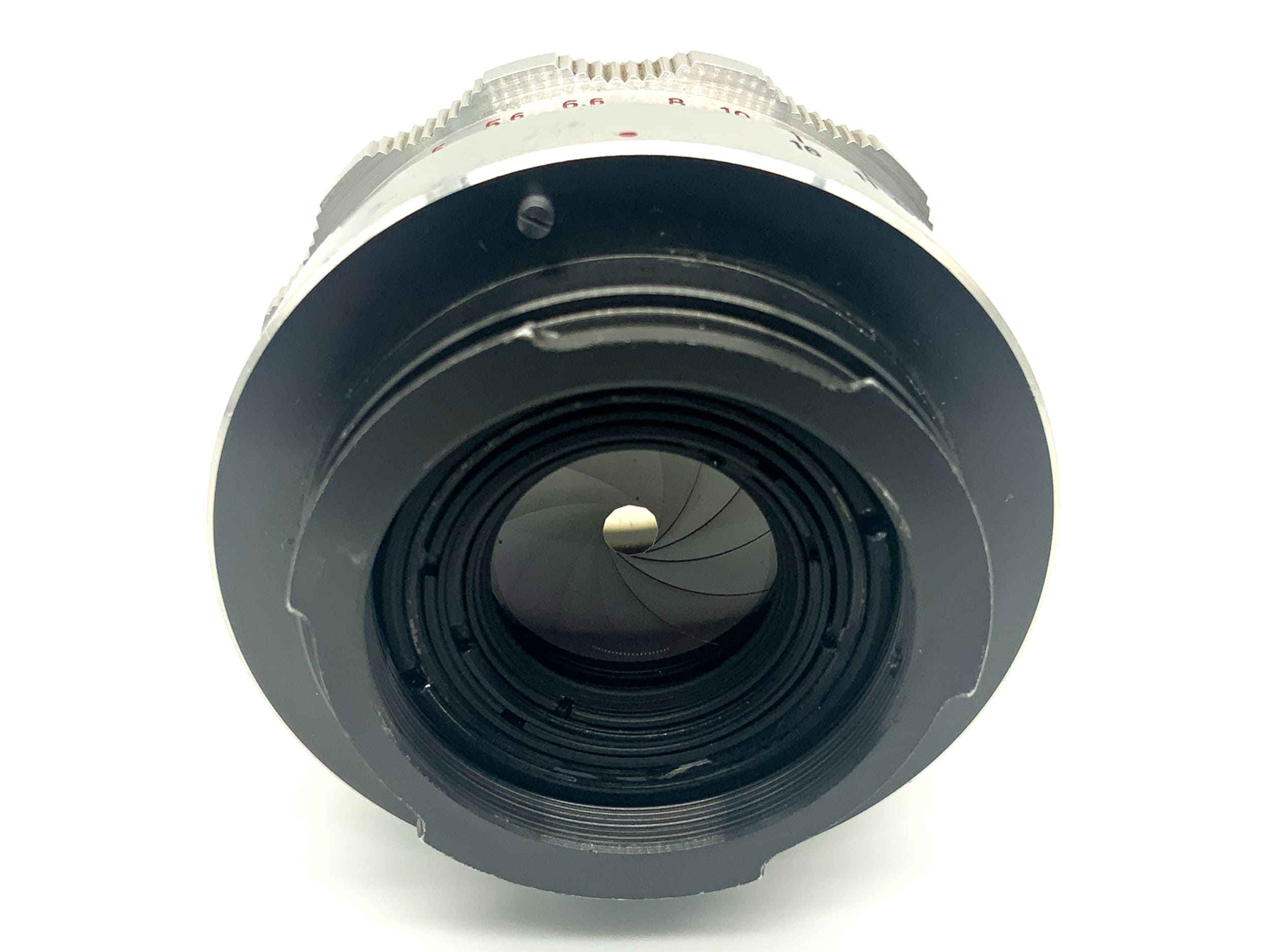Carl Zeiss Jena Tessar Q1 compact 12 Blades red T 50mm 1:2.8 Objektiv (Exa)