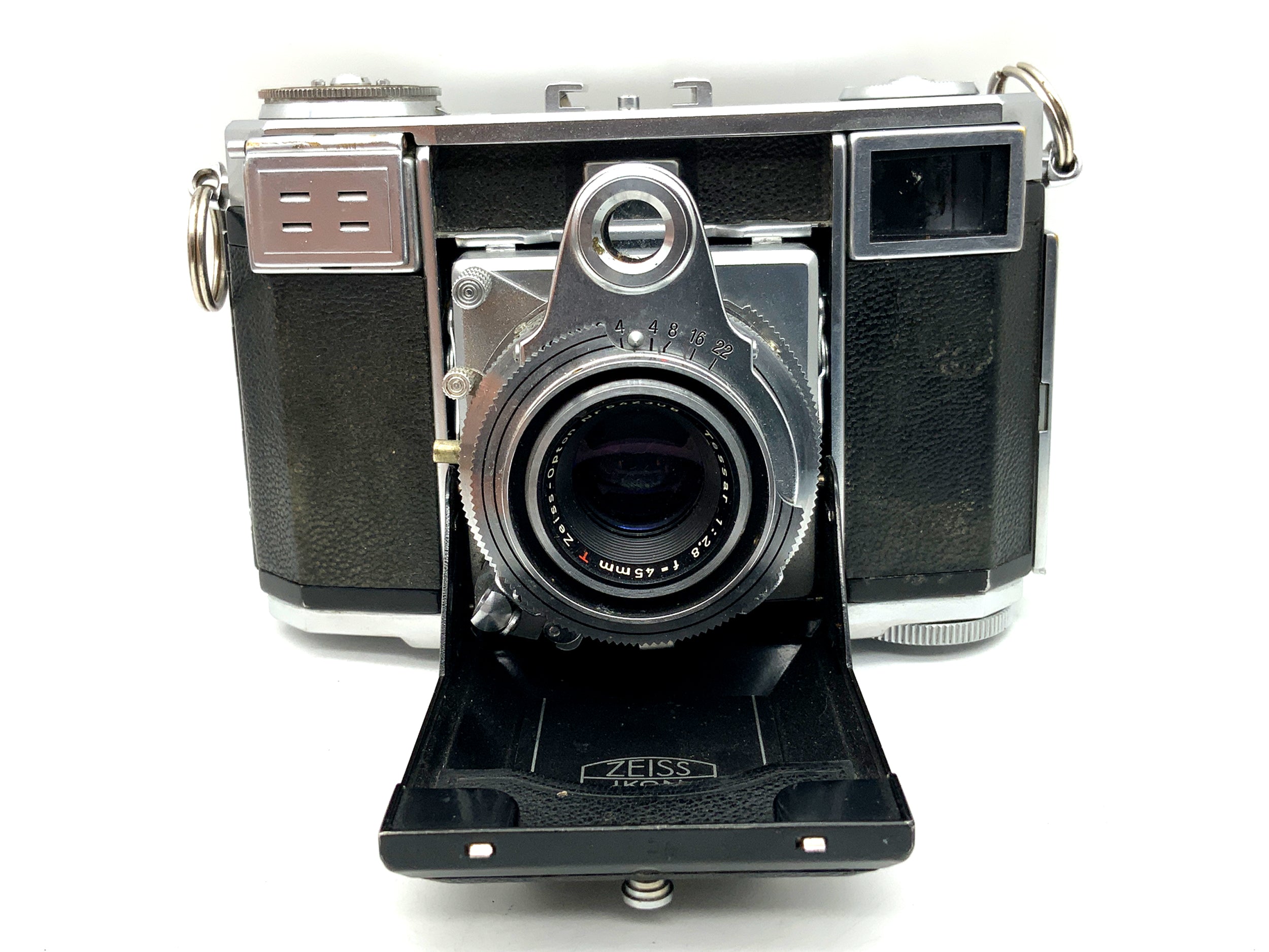 Appareil photo pliant Zeiss Ikon Contessa avec objectif Tessar 2.8/45 rouge T