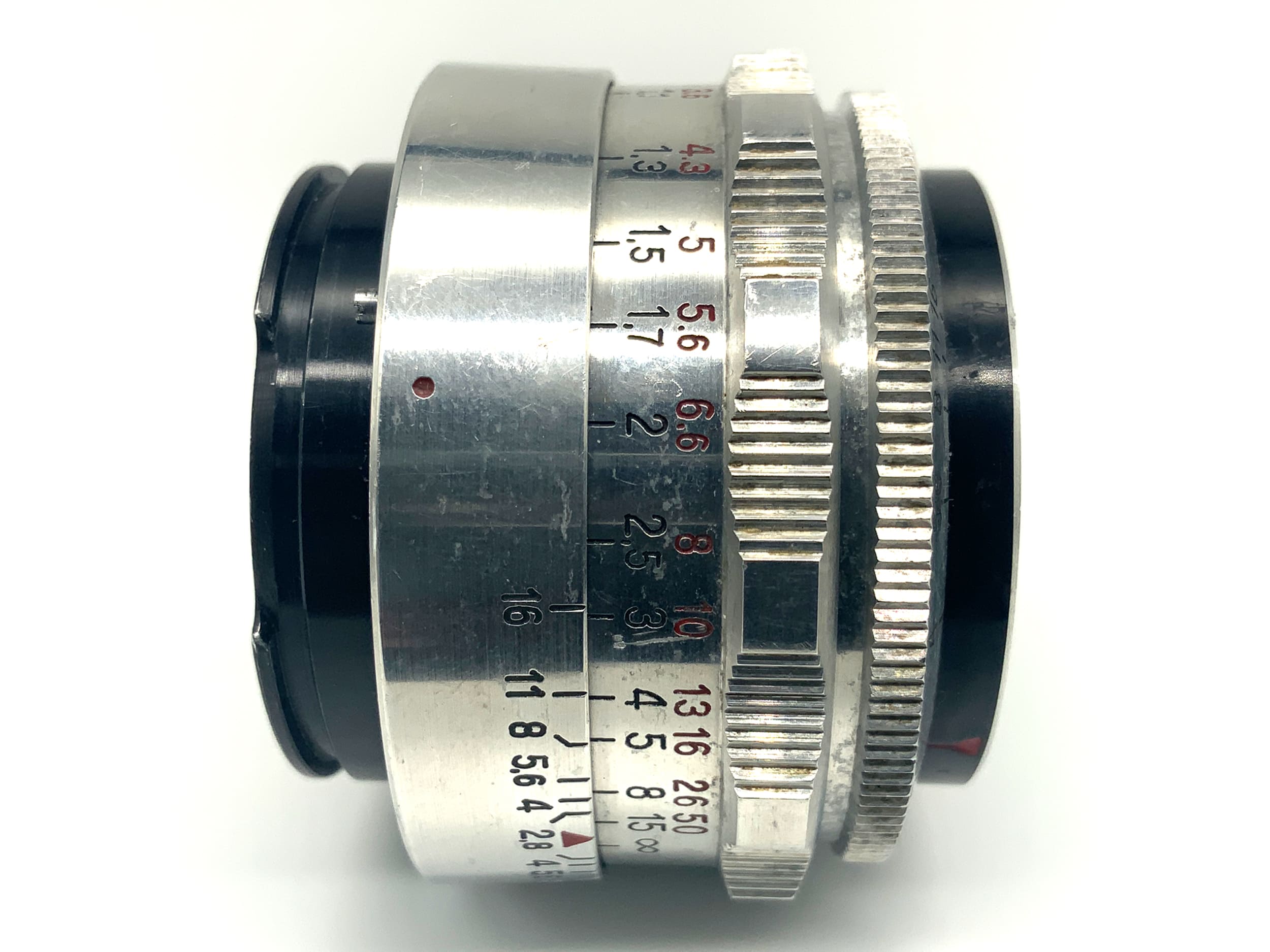Carl Zeiss Jena Tessar Q1 compact 12 Blades red T 50mm 1:2.8 Objektiv (Exa)
