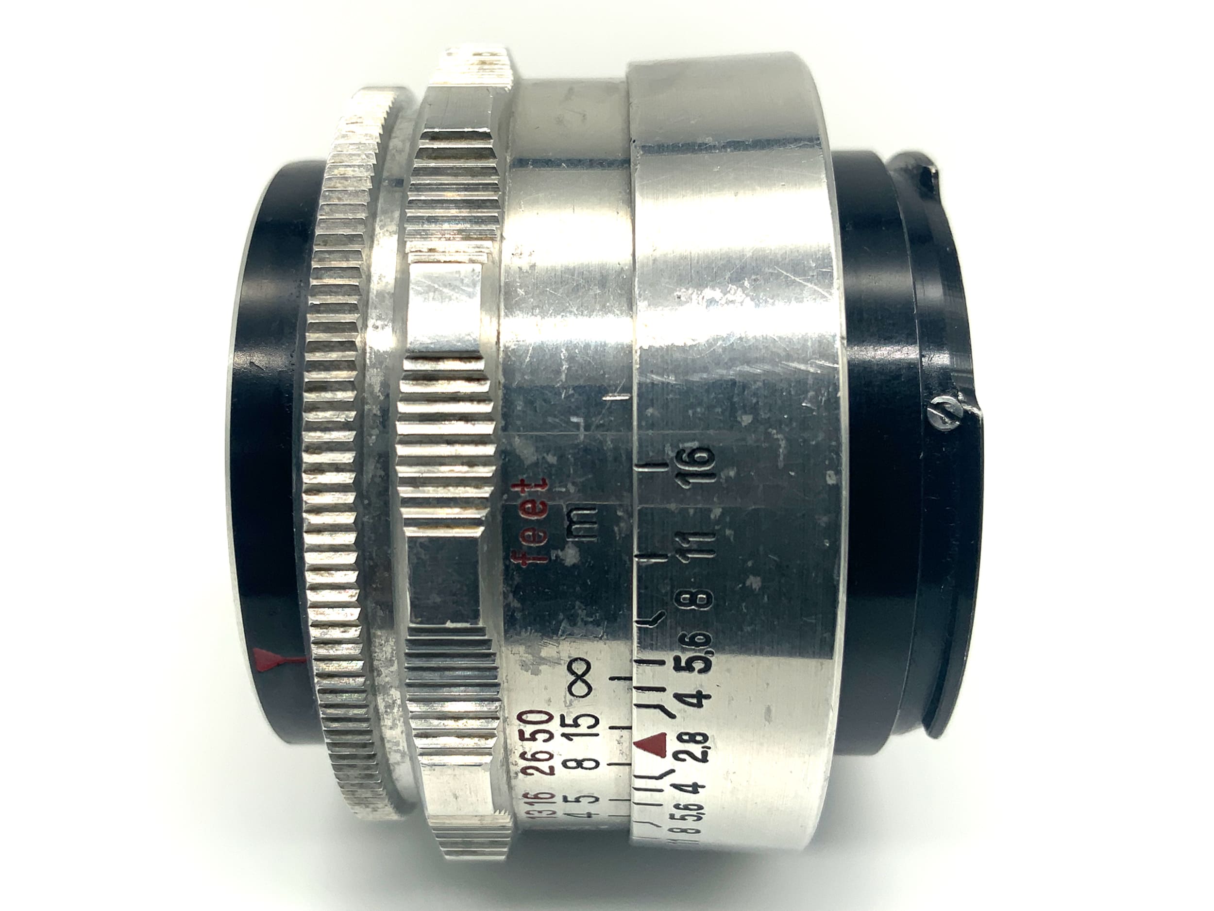 Carl Zeiss Jena Tessar Q1 compact 12 Blades red T 50mm 1:2.8 Objektiv (Exa)