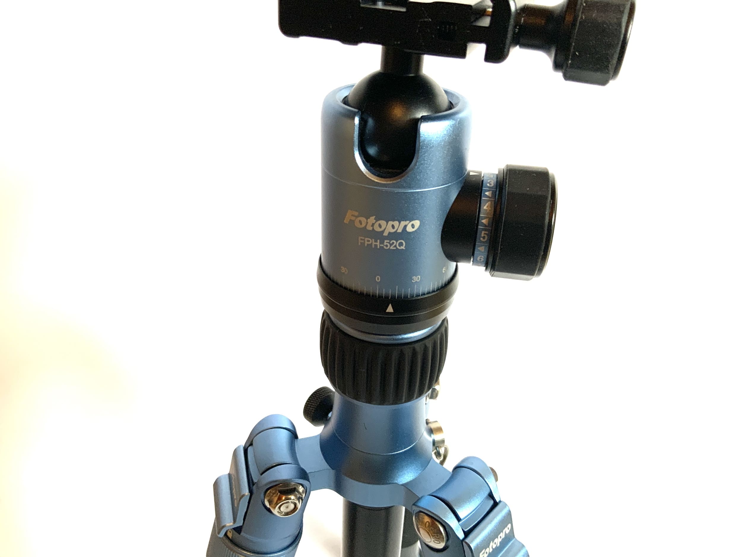 Trépied Fotopro C-5i noir/bleu avec rotule FPH-52Q, trépied photo