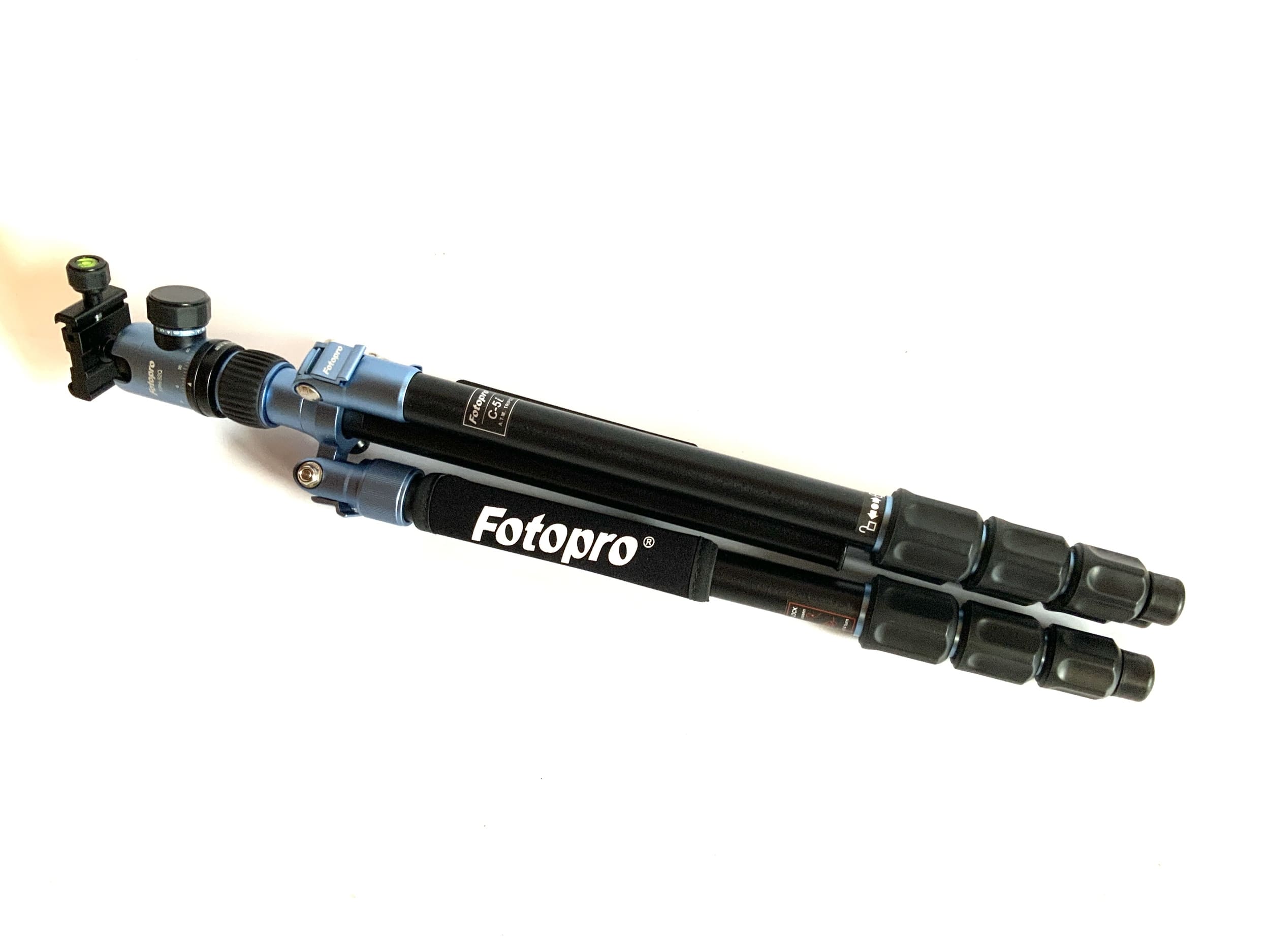 Trépied Fotopro C-5i noir/bleu avec rotule FPH-52Q, trépied photo
