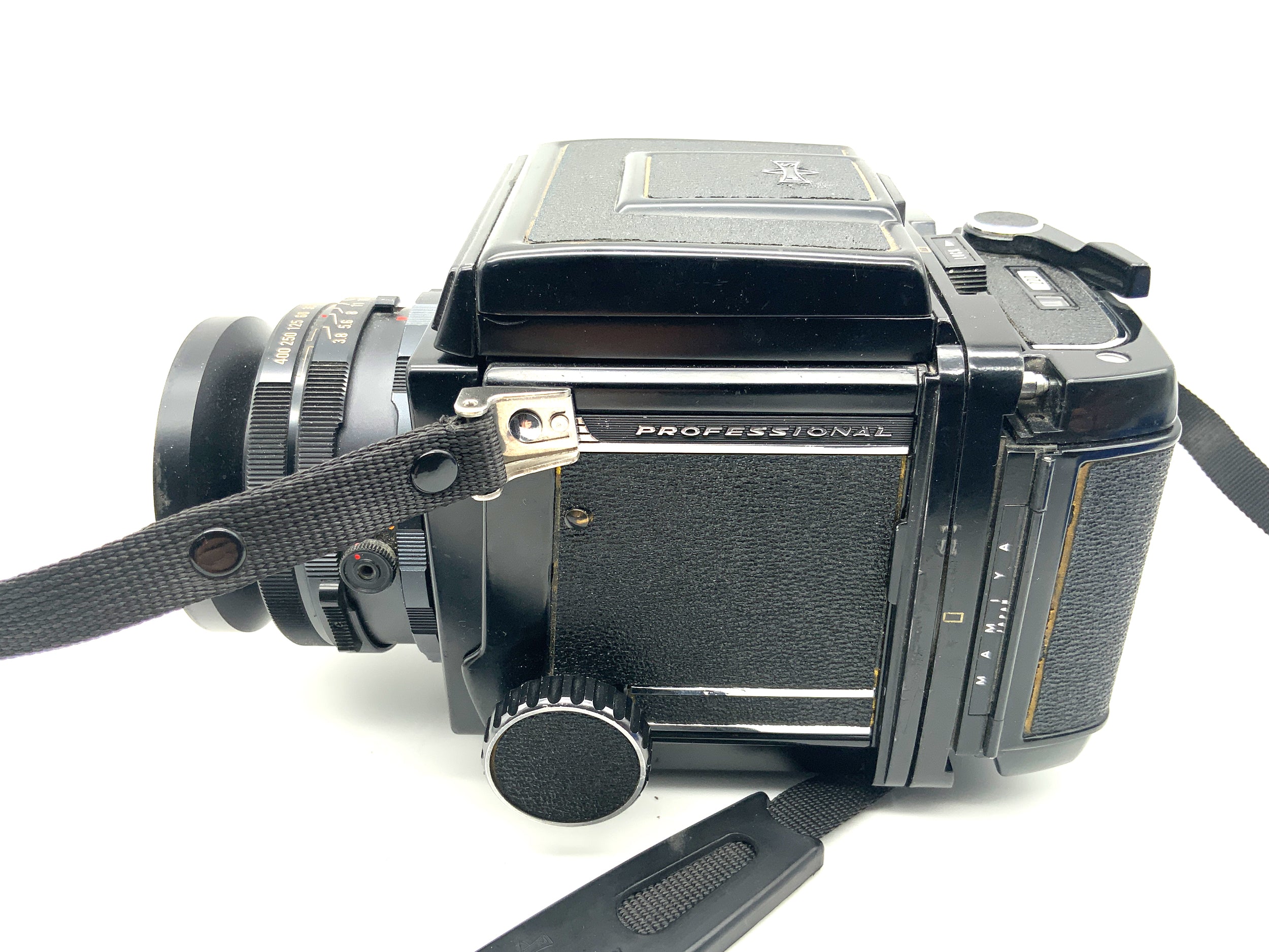 Appareil photo moyen format professionnel Mamiya RB67 avec objectif Mamiya-Sekor 1:3.8 f=127 mm