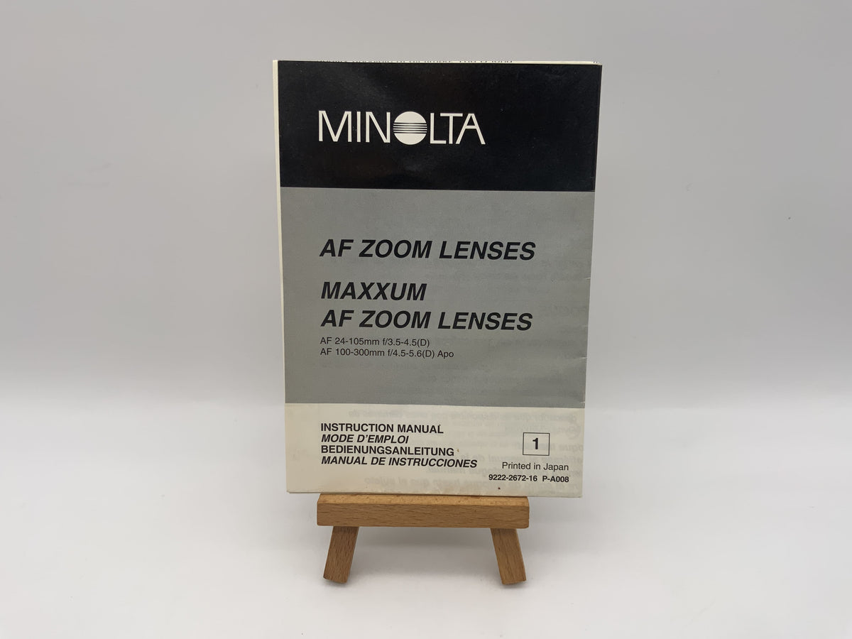 Objectif zoom AF Minolta MAXXUM - Manuel d'utilisation - Instructions de fonctionnement (allemand)