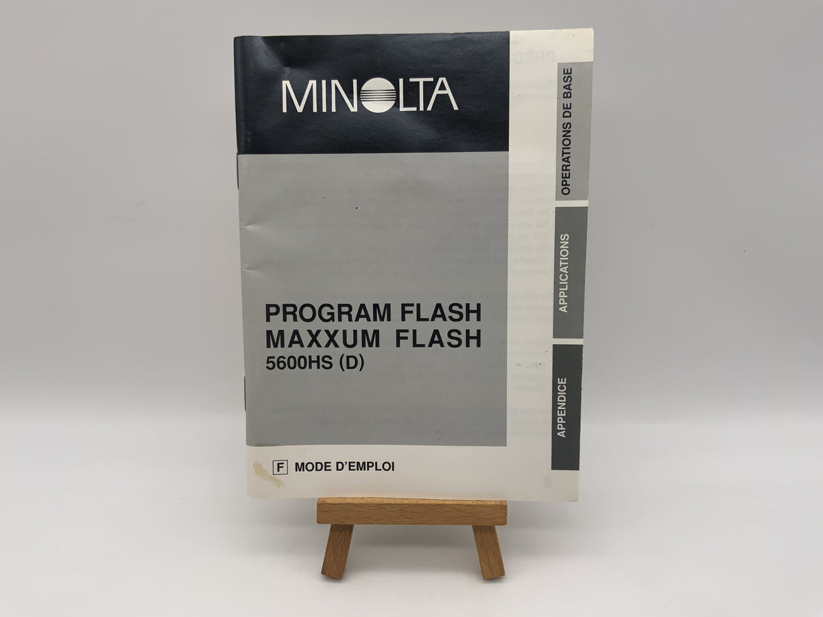 Manuel d'utilisation du flash programmable Minolta MAXXUM Flash 5600HS (D) (français)