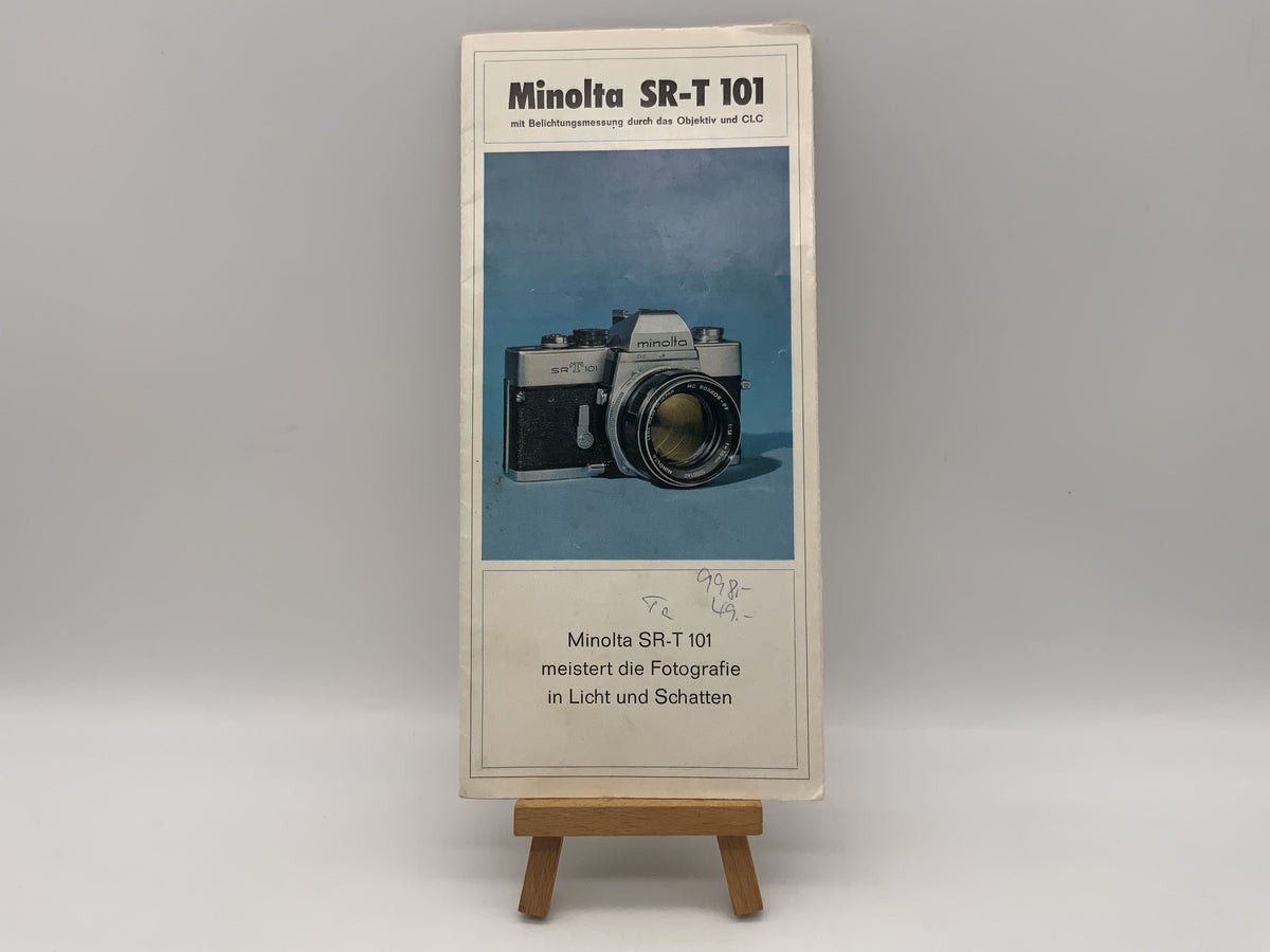 Minolta SRT 101 : maîtrise de la photographie en lumière et en ombre. Brochure (allemand).