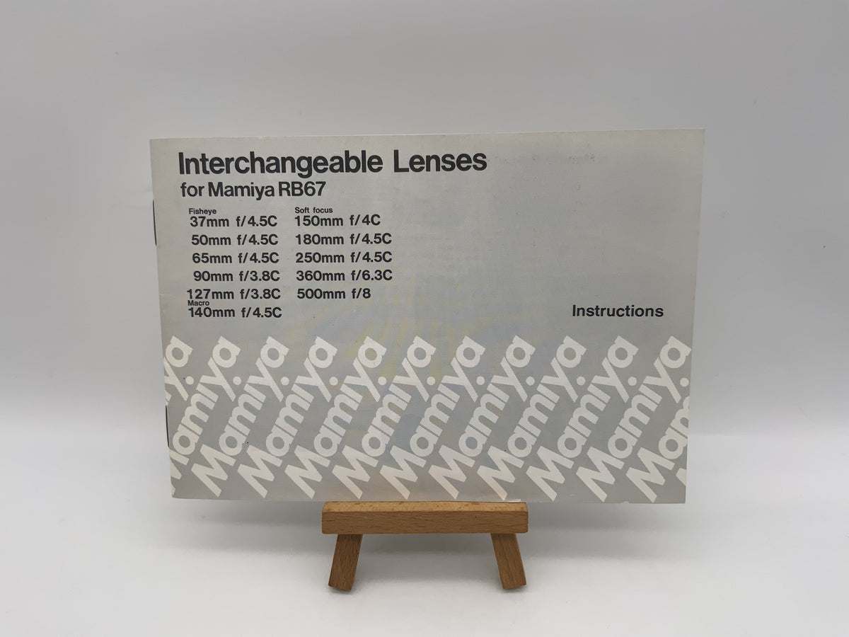 Instructions pour les objectifs interchangeables Mamiya pour objectif fisheye Mamiya RB67 (anglais)
