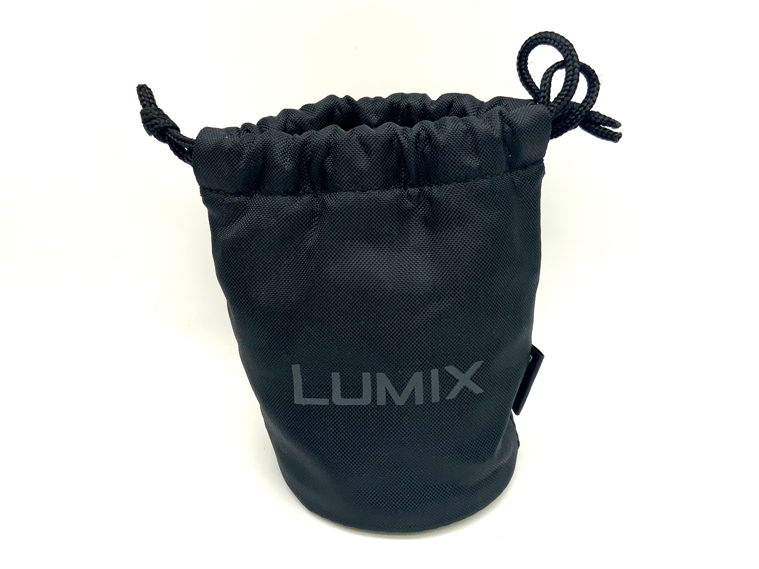 Étui souple pour objectif Panasonic Lumix Quiver noir (environ 12 x 7,5 cm).
