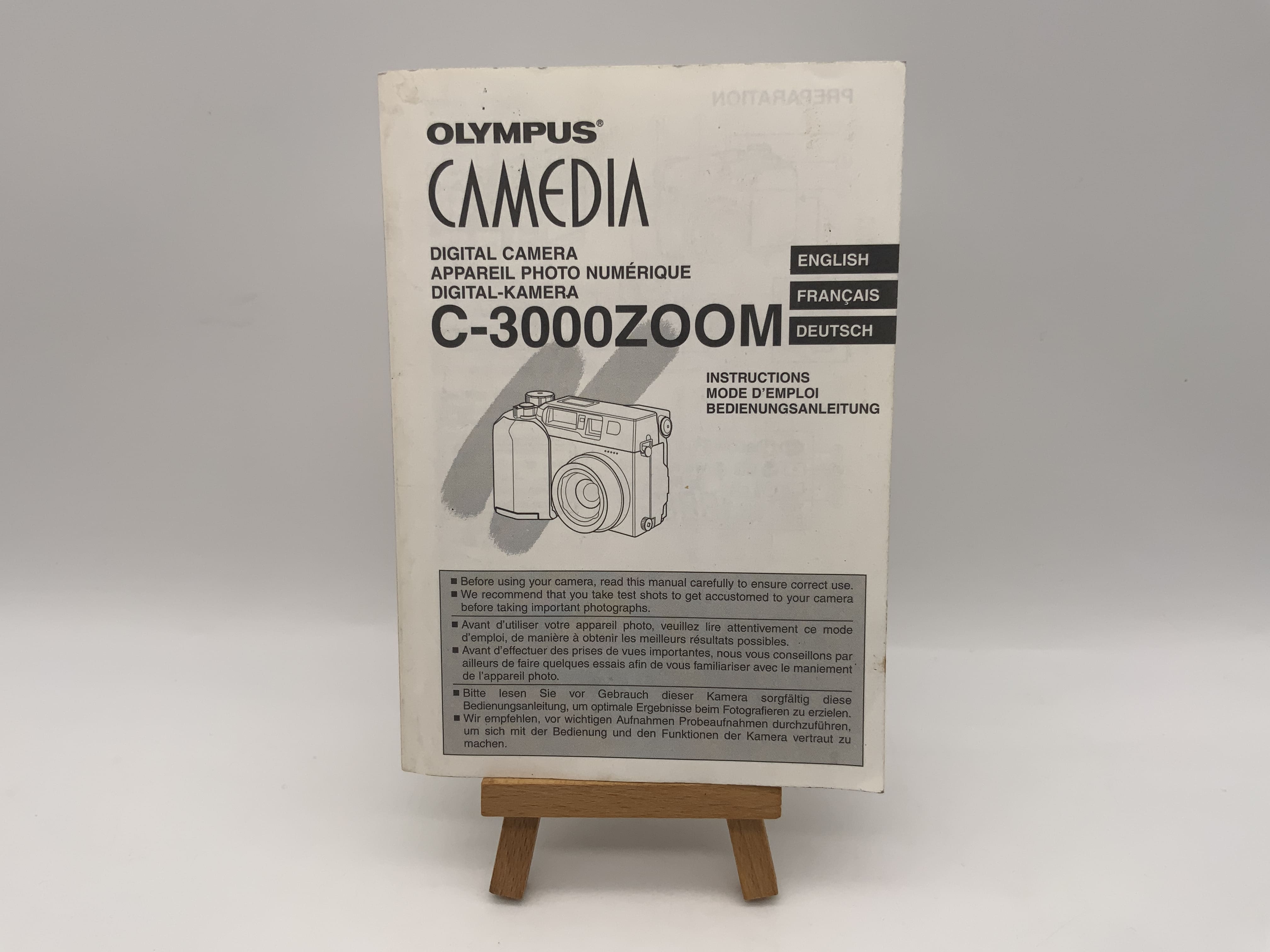 Manuel d'utilisation du zoom Olympus Camedia C-3000 (instructions d'utilisation en allemand)