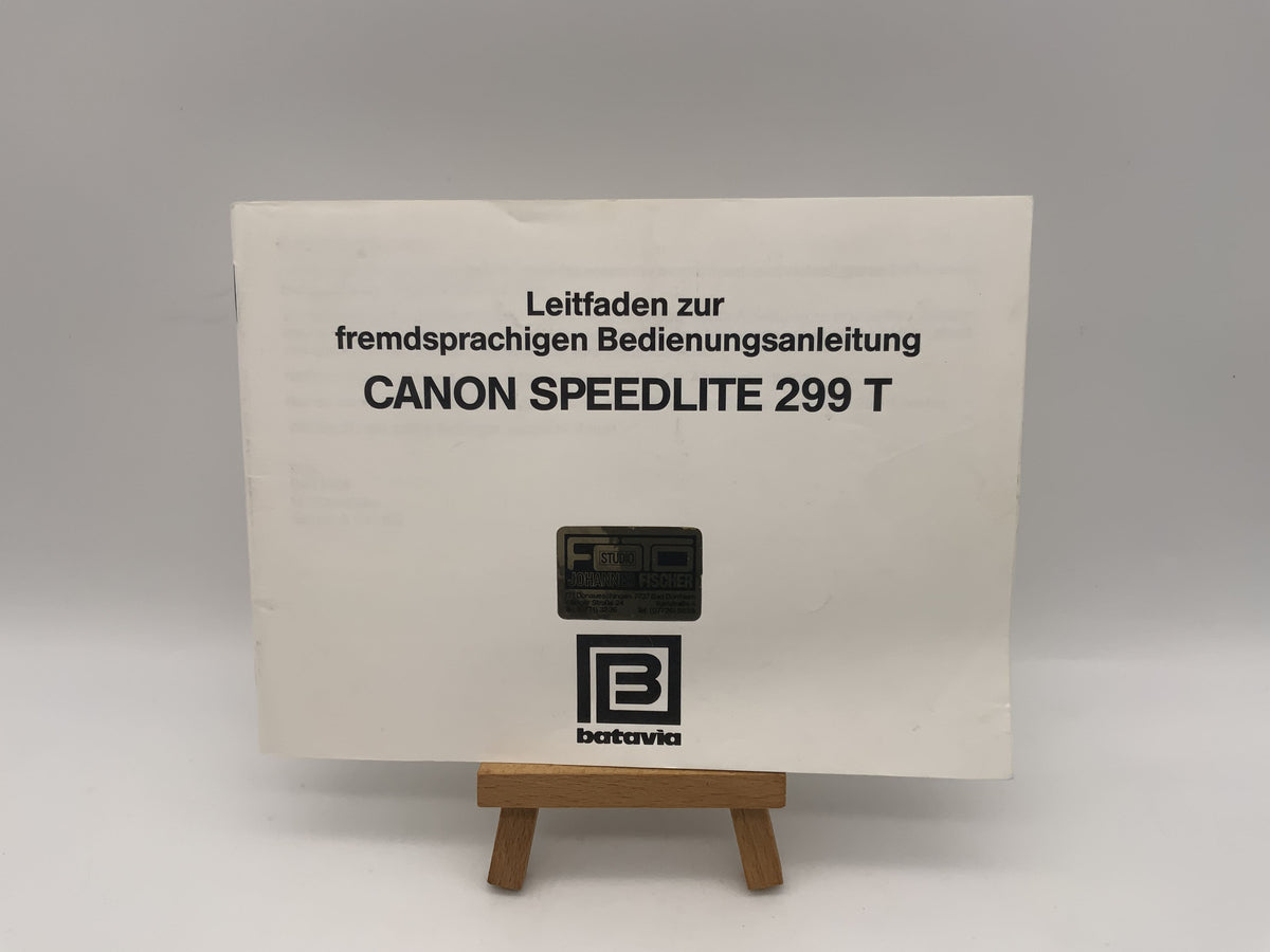 Manuel d'utilisation du flash Canon Speedlite 299T (allemand)