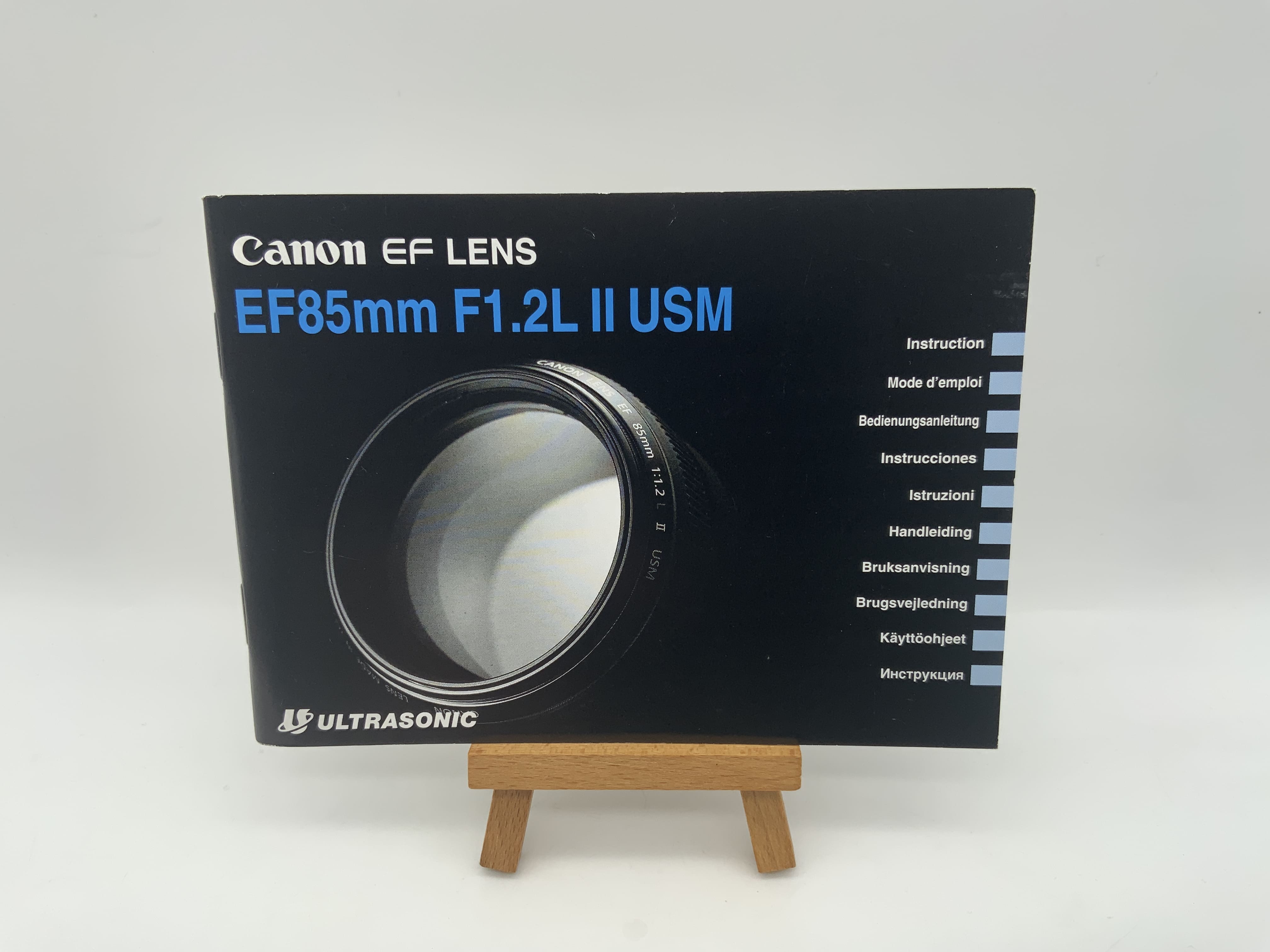 Manuel d'utilisation (allemand) de l'objectif Canon EF 85 mm F1.2L II USM à ultrasons
