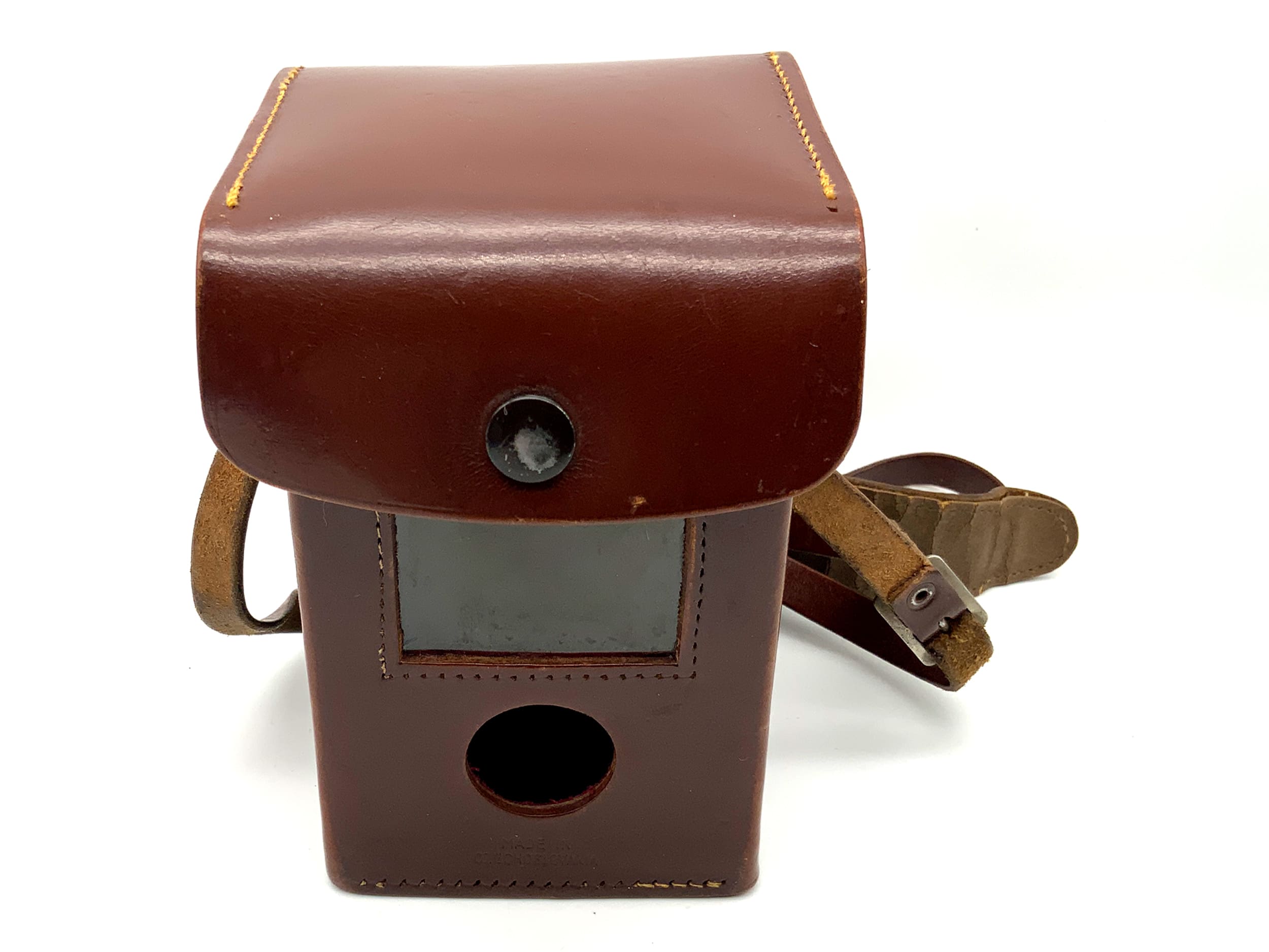 Étui en cuir marron Meopta Flexaret VI pour appareil photo