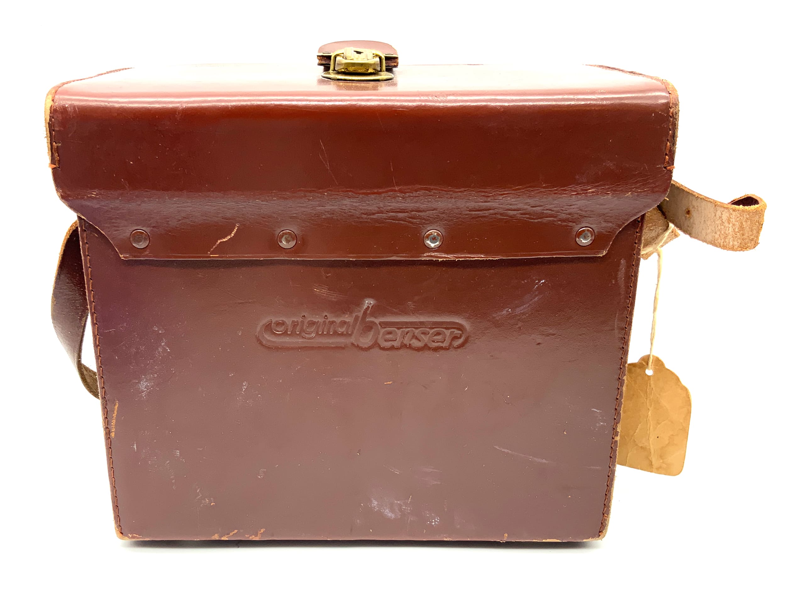 Sac Benser original en cuir marron, env. 16x20x11cm, sac pour appareil photo.